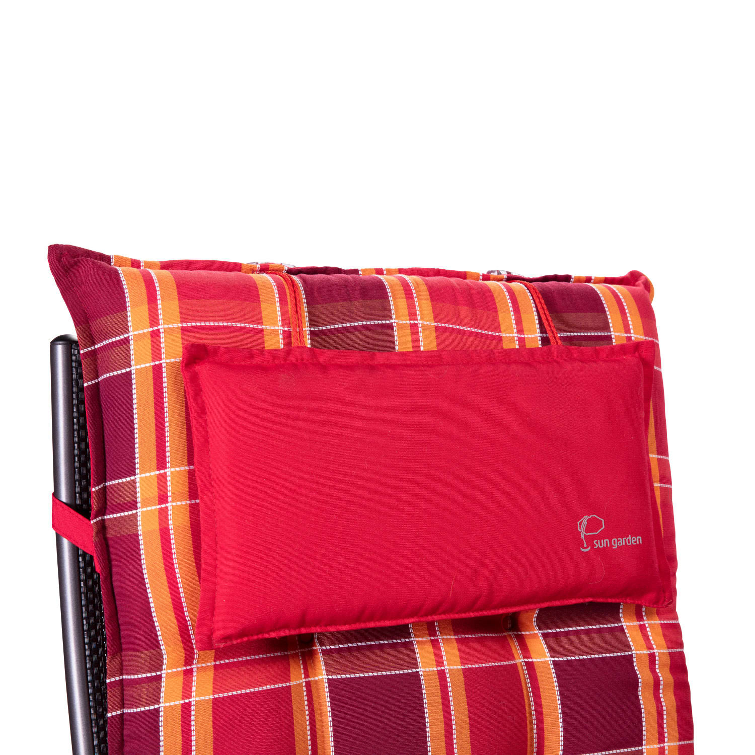 Sylt, poduška s vysokou zadnou časťou, na vyššie polohovacie kreslo, vankúš, polyester, 50 x 120 x 9 cm, 4 x poduška 4 x sedák | Červené Prehoz