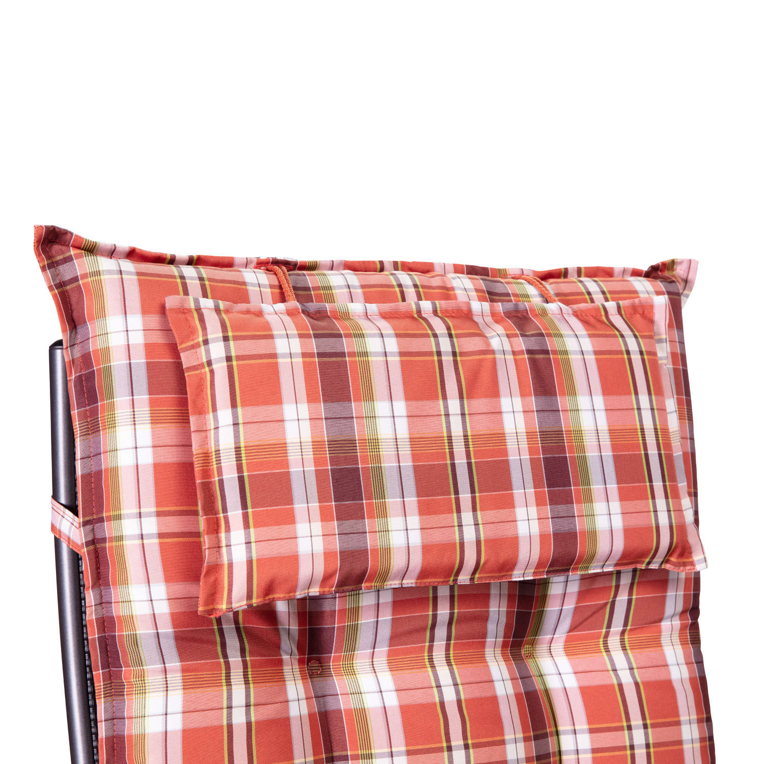 Sylt, čalúnená podložka, podložka na stoličku, podložka na vyššie polohovacie kreslo, vankúš, polyester, 50 × 120 × 9 cm 3 x sedák | červená / biely