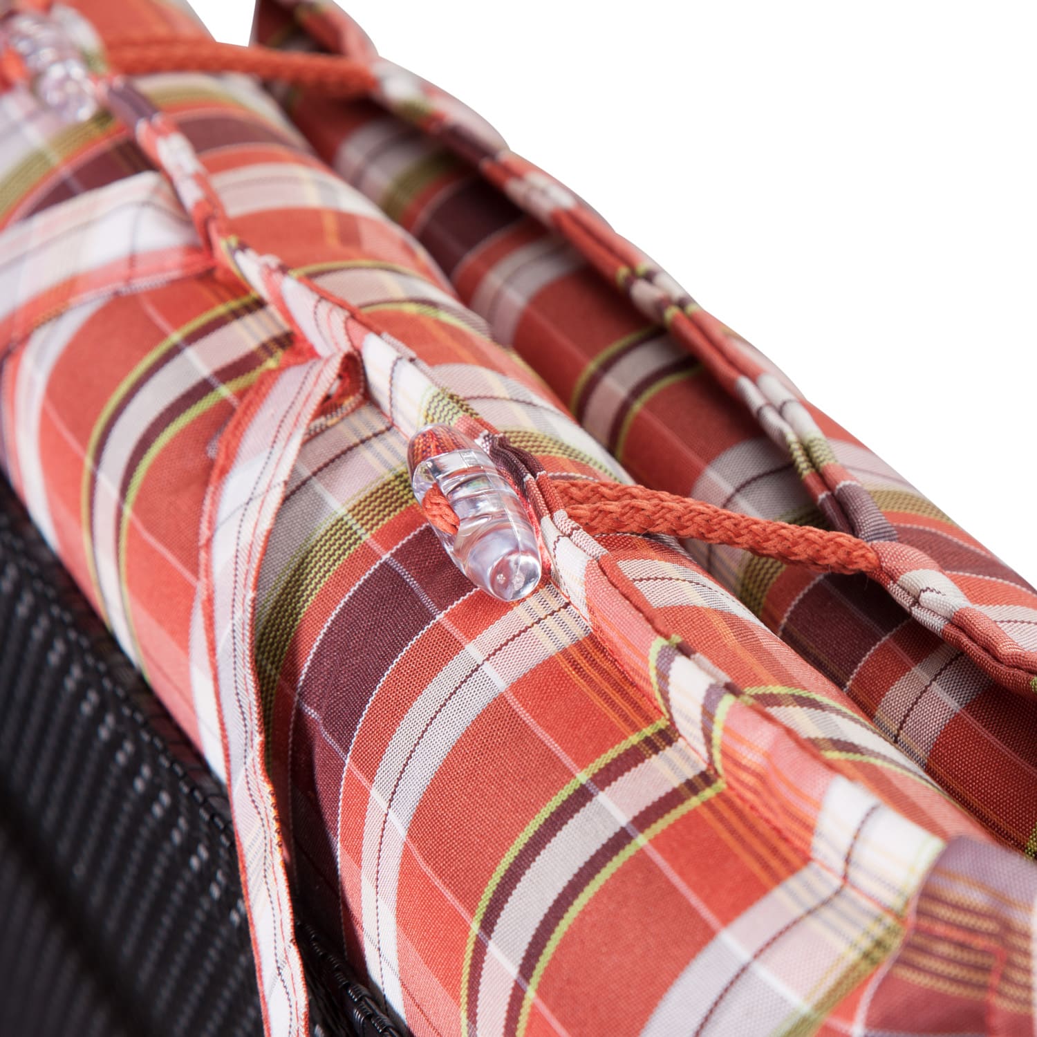 Sylt, čalúnená podložka, podložka na stoličku, podložka na vyššie polohovacie kreslo, vankúš, polyester, 50 × 120 × 9 cm 3 x sedák | červená / biely