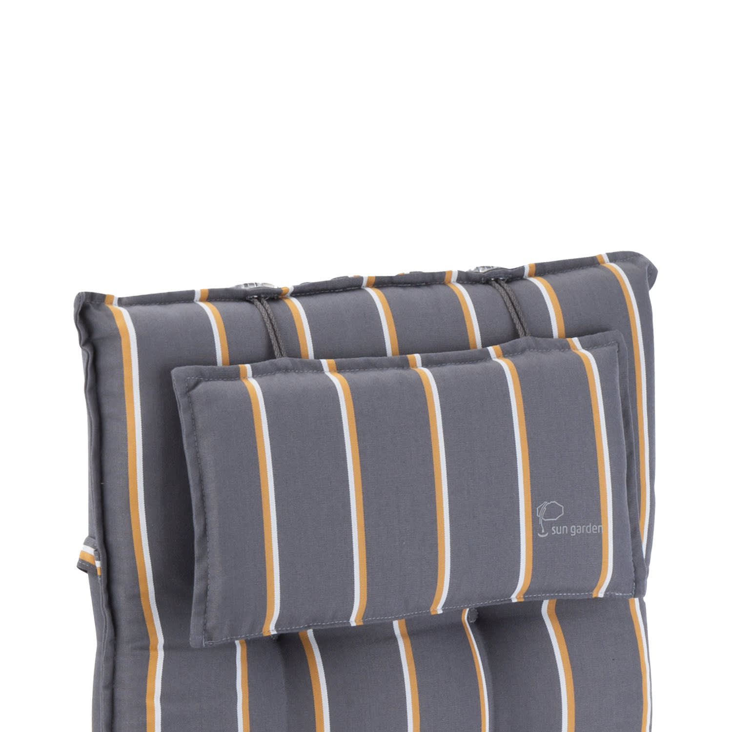 Sylt, čalúnená podložka, podložka na stoličku, podložka na vyššie polohovacie kreslo, vankúš, polyester, 50 × 120 × 9 cm 1 x sedák | šedá žltá