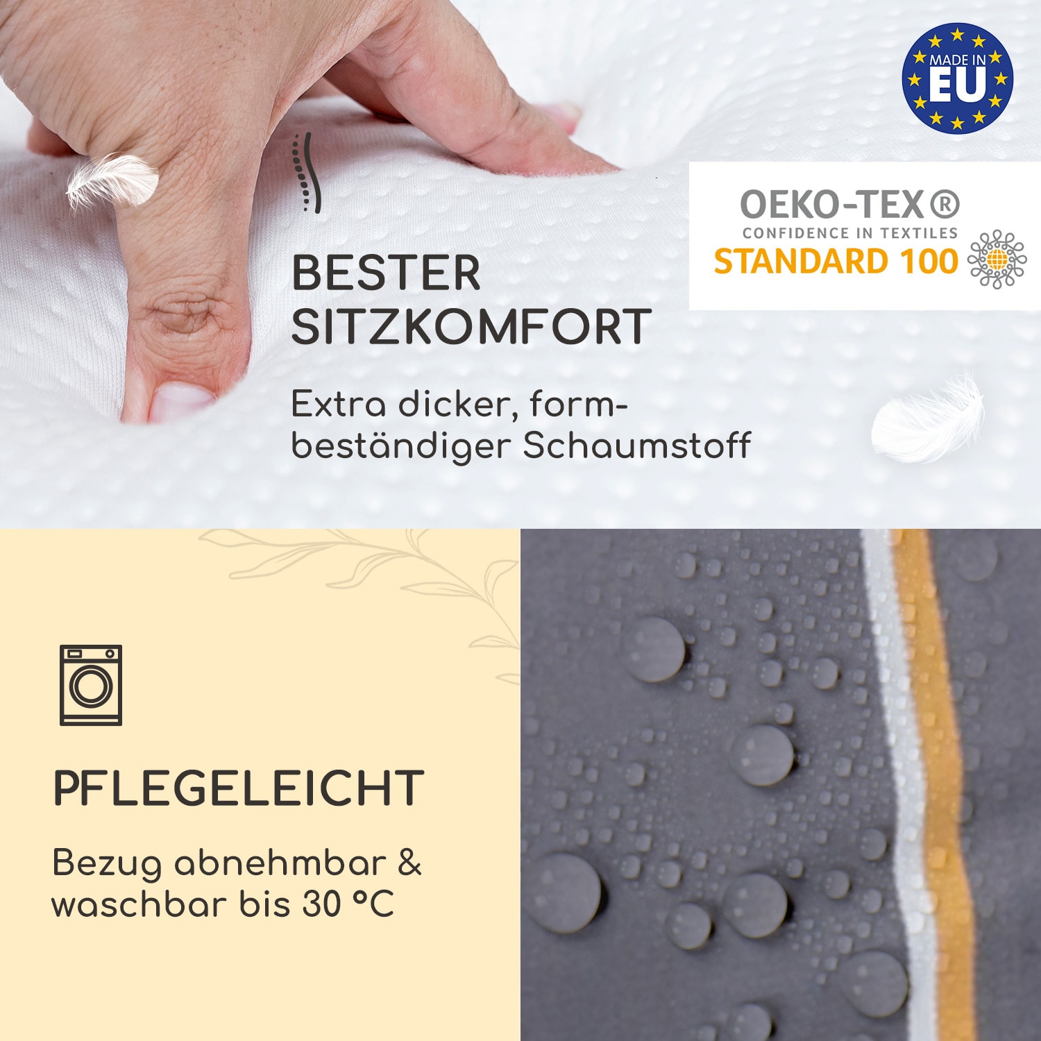 Sylt coussin de fauteuil appuie-tête pour dossier haut Polyester 50x120x9cm 