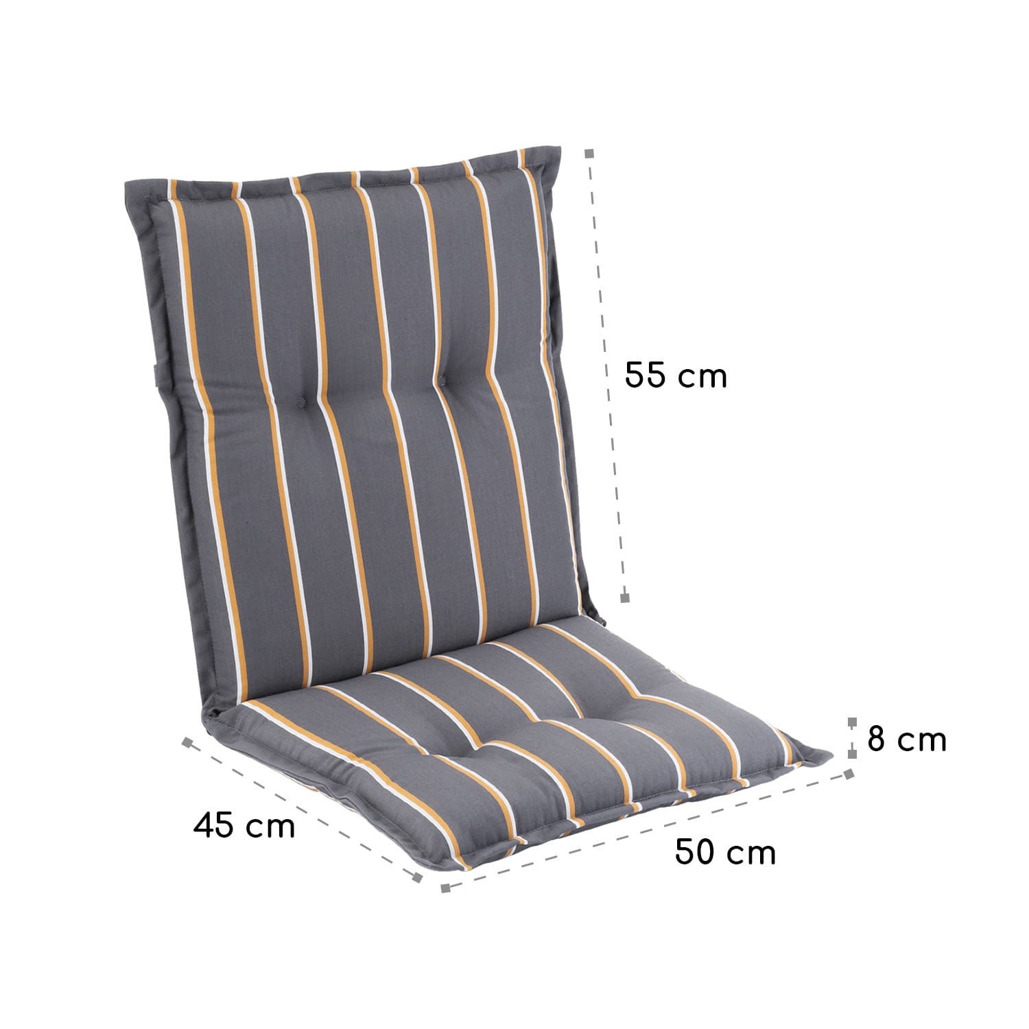 Prato, poduszka na krzesło ogrodowe z niskim oparciem, poduszka na fotel ogrodowy, poliester, 50 x 100 x 8 cm 1 x poduszka do siedzenia | Zielony / Żółty