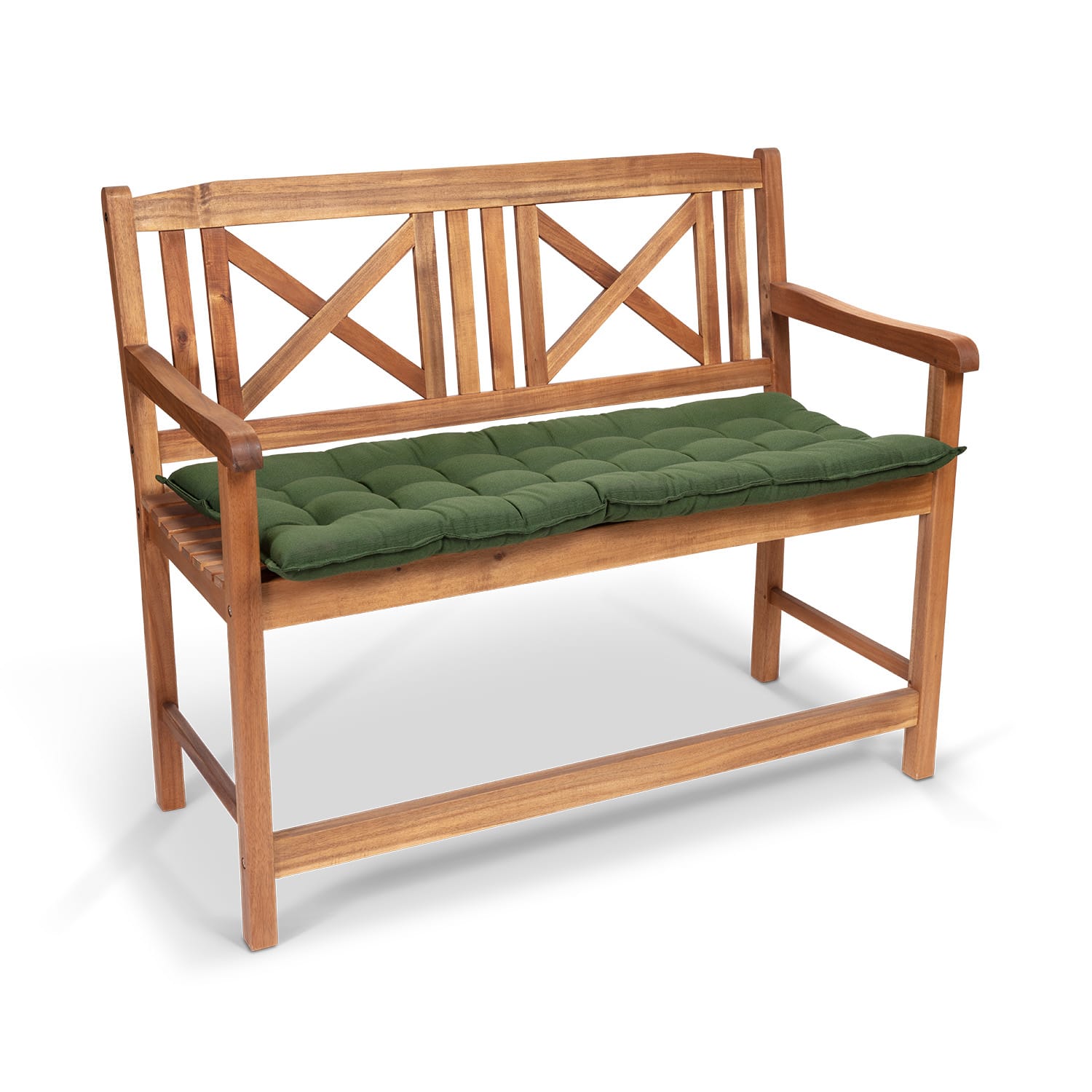 Naxos Cojín para banco exterior Cojín acolchado Núcleo de espuma Poliéster estructural 110x7x47cm 110 x 7 x 47 cm | Verde