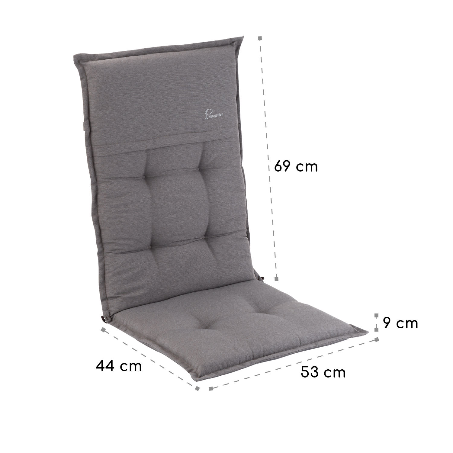 Coburg, polstr, čalounění na židli, vysoké opěradlo, zahradní židle, polyester, 53 x 117 x 9 cm, 1 x sedák