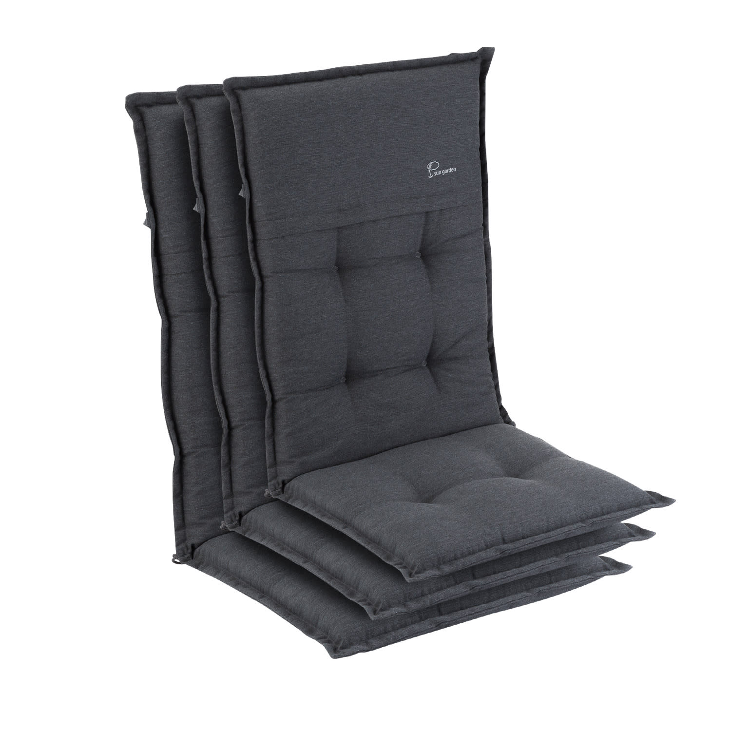 Coburg, Upholstery, Armchair Cushion, High-Back Garden Chair, Polyester, 53x117x9cm 3 x seat cushion | Anthracite