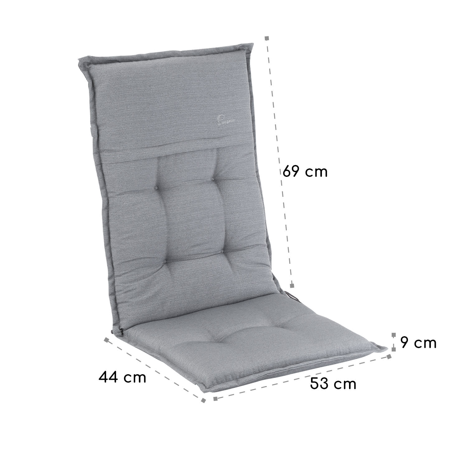 Coburg, poduszka na krzesło ogrodowe z wysokim oparciem, poduszka na fotel ogrodowy, poliester, 53 x 117 x 9 cm 