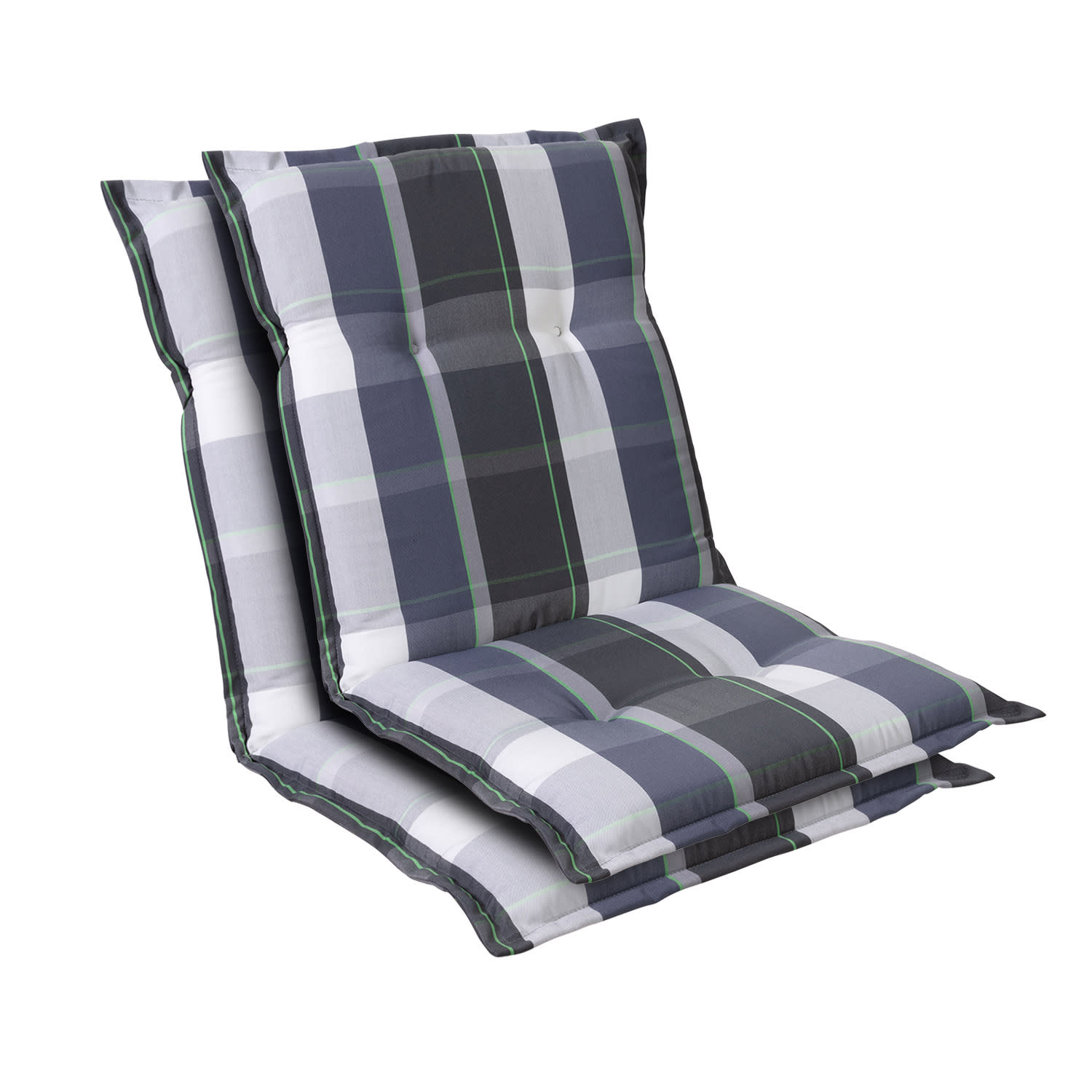 Prato stoelkussen zitkussen lage rug tuinstoel polyester 50x100x8cm 2 x stoelkussen | Blauw