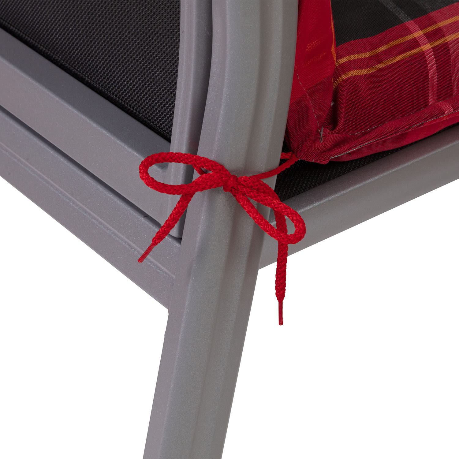 Prato, Imbottitura, Schienale Basso, Sedia da Giardino, Poliestere, 50x100x8cm 4 x cuscino di seduta | Rosso / Nero