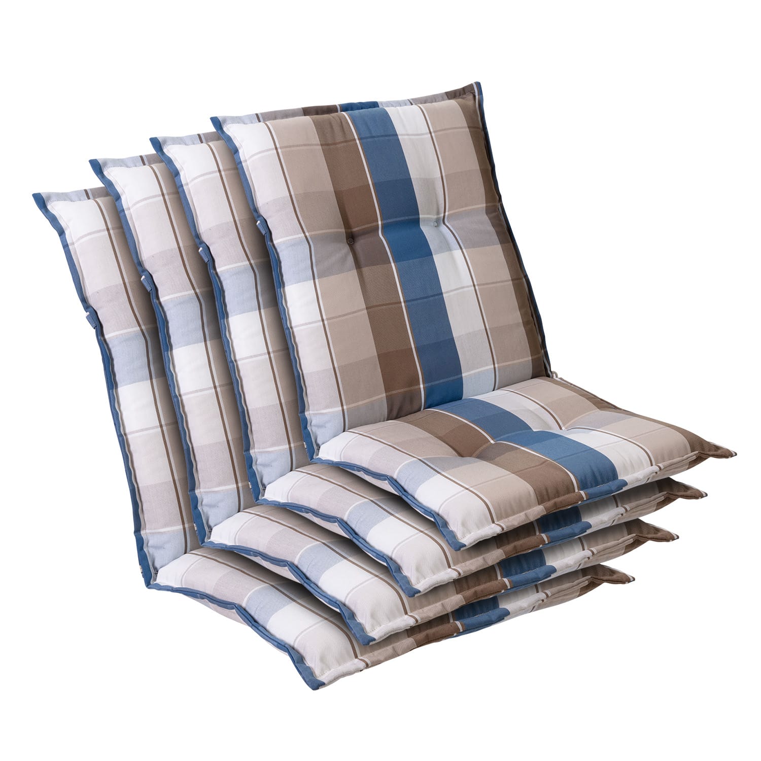 Prato coussin de fauteuil dossier bas Polyester 50x100x8cm 4 x coussin de siege | Brun