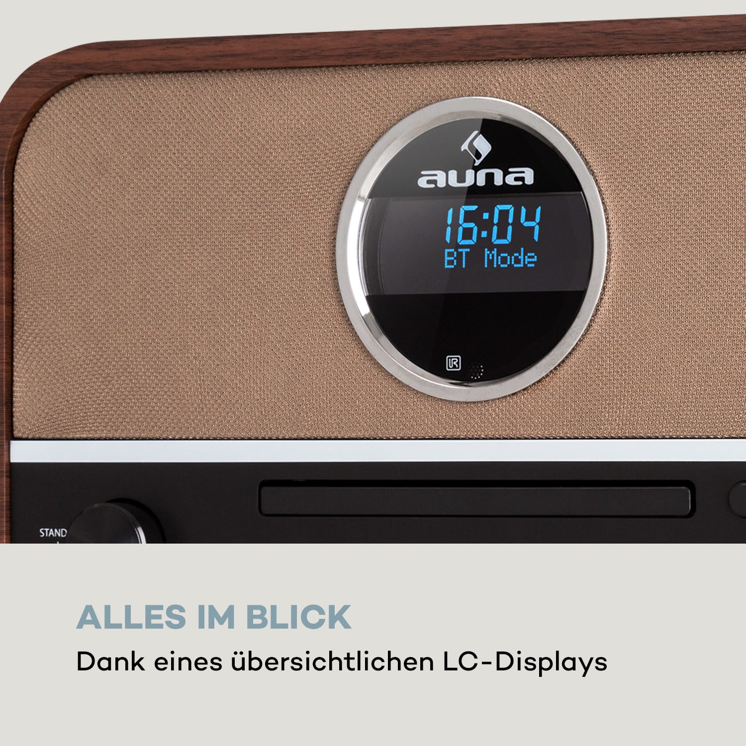 auna Columbia DAB Radio 60 W CD-Player DAB+/UKW-Tuner USB-Aufnahme Bluetooth Mahagoni