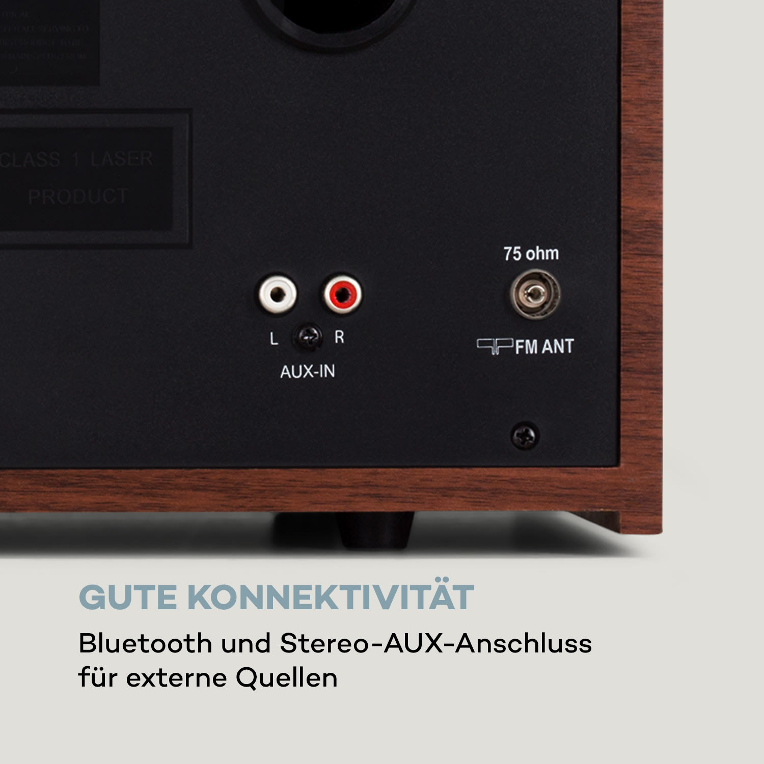 auna Columbia DAB Radio 60 W CD-Player DAB+/UKW-Tuner USB-Aufnahme Bluetooth Mahagoni