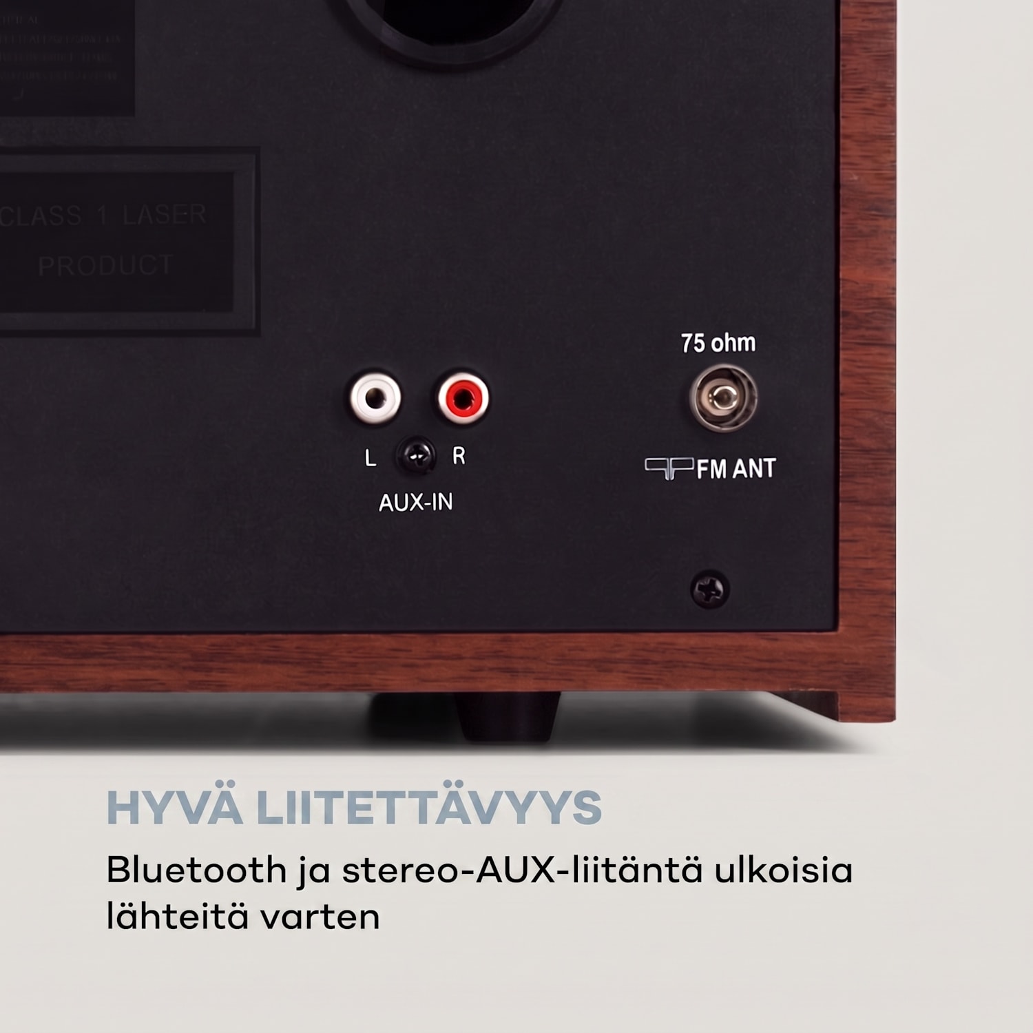 auna Columbia DAB-radio 60 W CD-soitin DAB+/UKW-vastaanotin USB-tallennus Bluetooth Mahonki