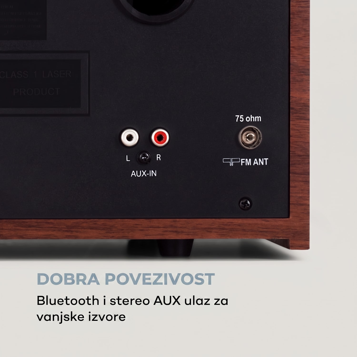 auna Columbia, DAB radio, 60 W, CD player, DAB+/ UKW tuner, USB snimanje, Bluetooth Mahagonij