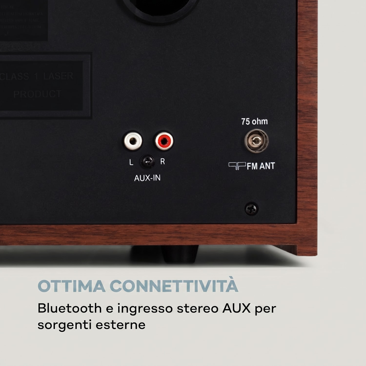 auna Columbia Radio DAB 60 W con lettore CD, sintonizzatore DAB+/FM, registrazione USB, Bluetooth Mogano