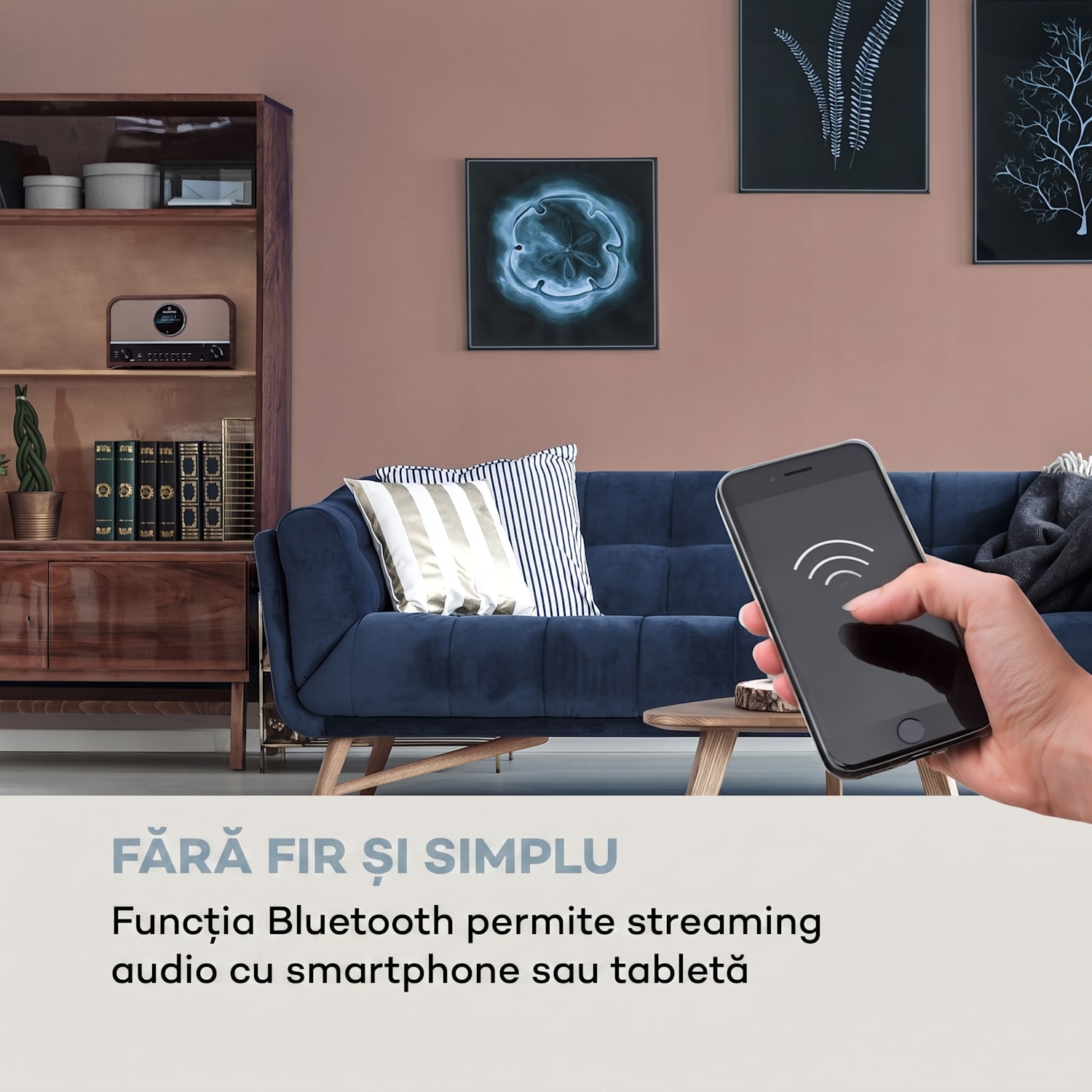 auna Columbia, radio DAB, 60 W, CD player, tuner DAB+/UKW, înregistrare USB, Bluetooth Mahon