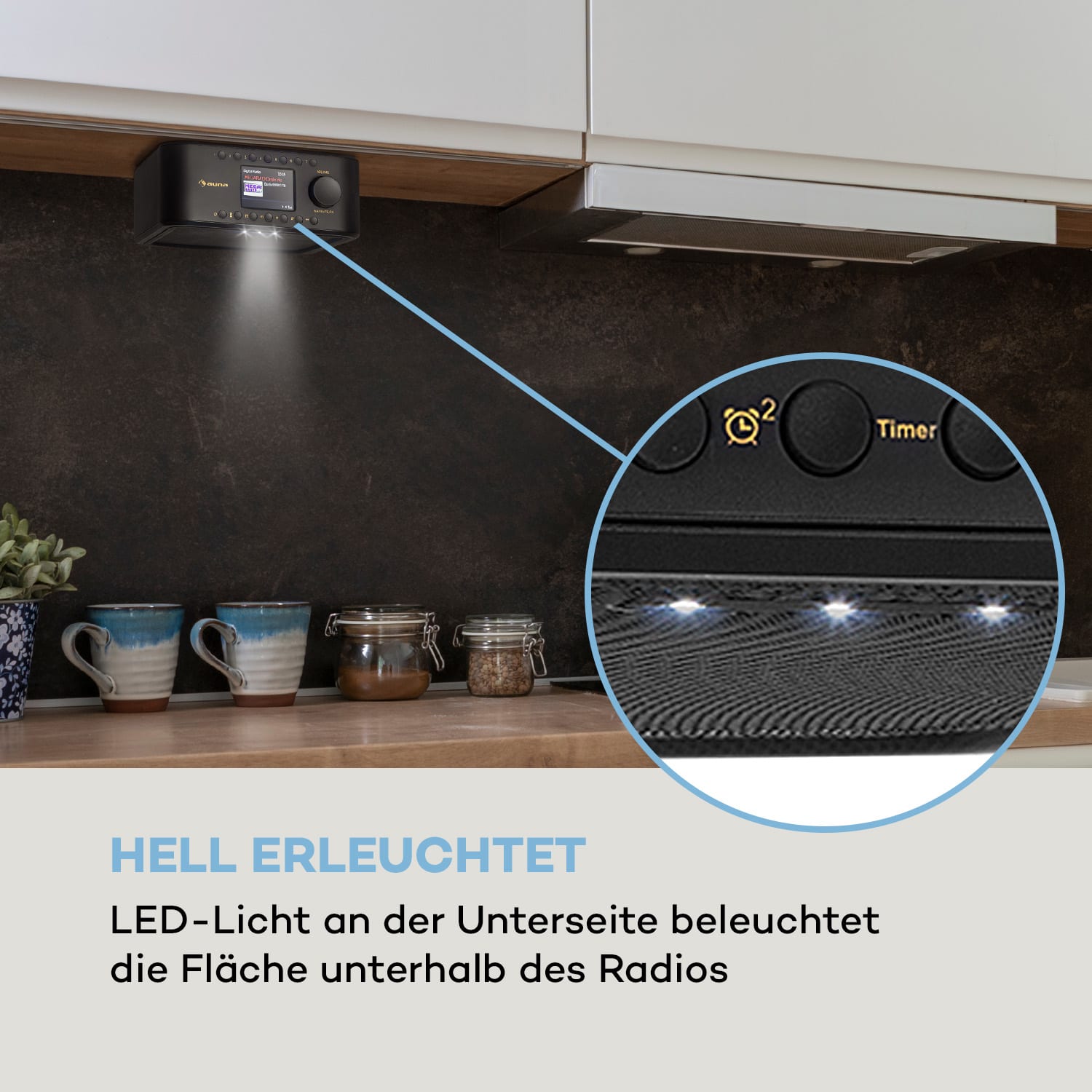 Sound Maître DAB Küchenradio Unterbau DAB+/UKW BT AUX 