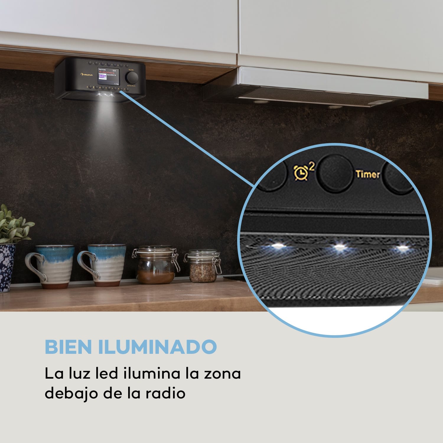 Sound Maître DAB Radio de cocina de montaje bajo mueble DAB+/FM BT AUX 