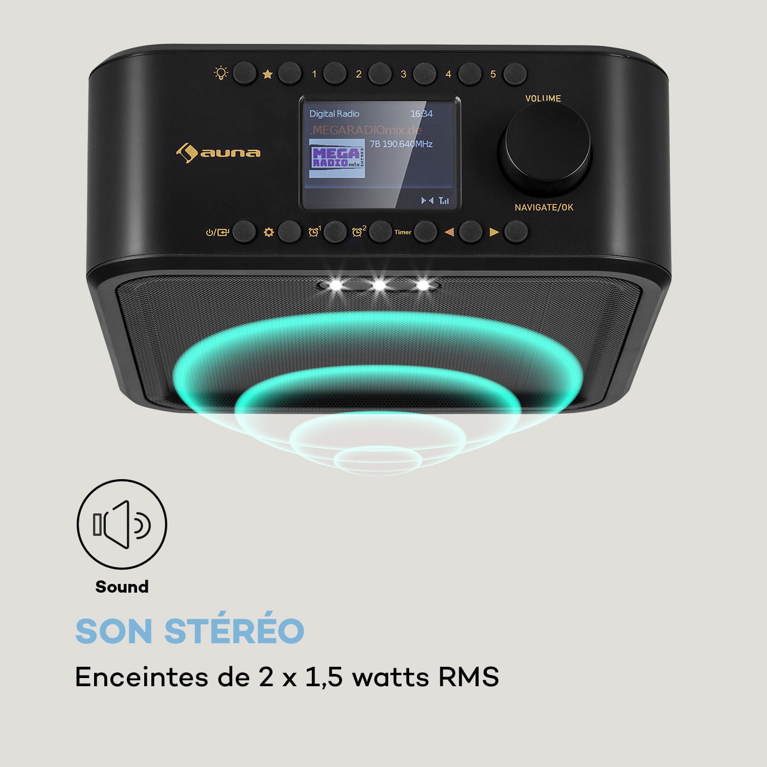 Sound Maître DAB Radio de cuisine encastrable DAB+/UKW BT AUX 