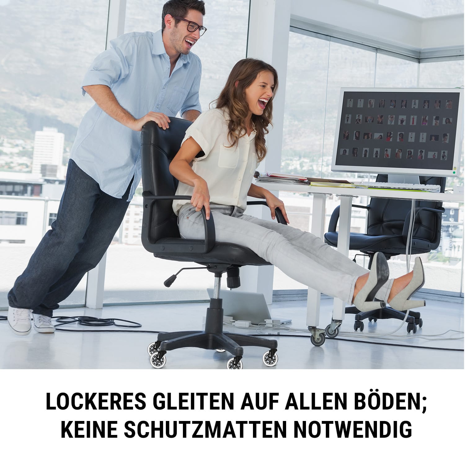 Bürostuhlrollen 5 Rollen 11 x 22 mm 360° drehbar austauschbar 