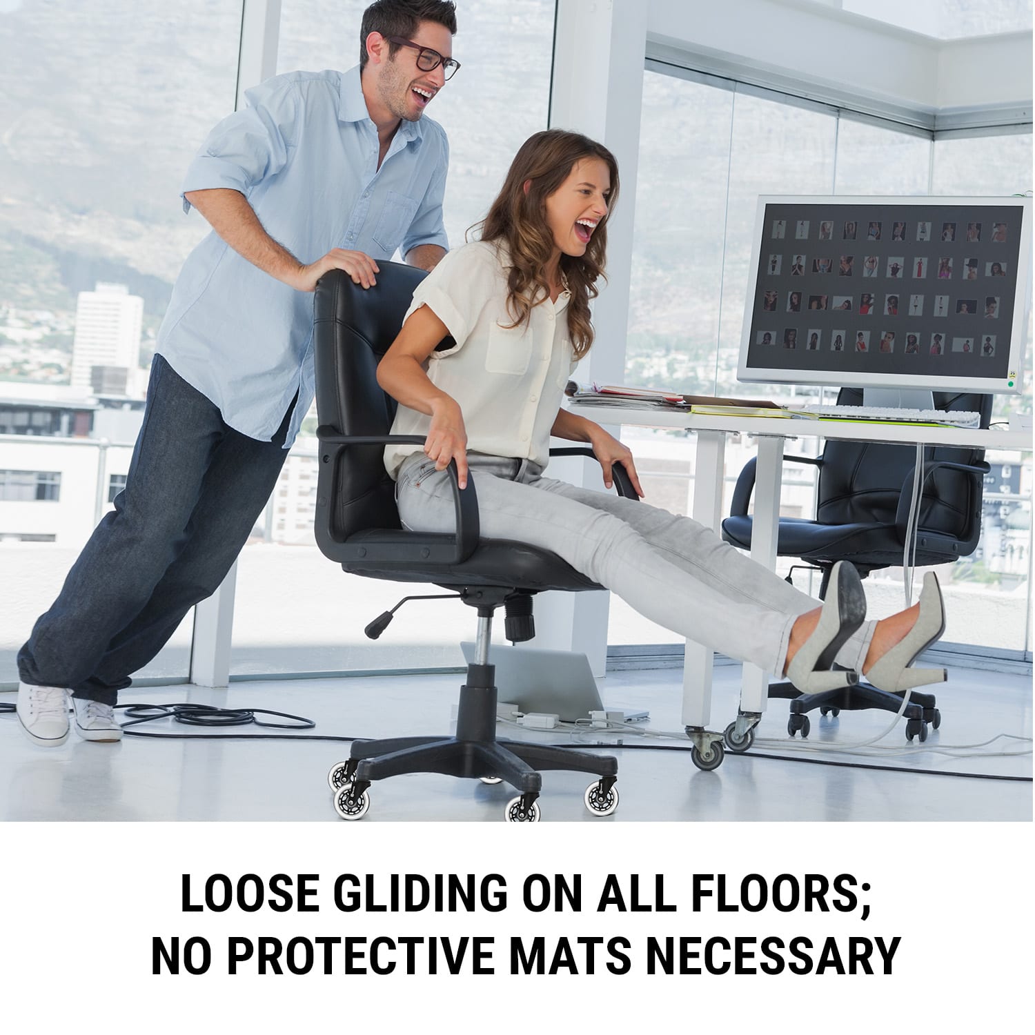 Kolečka pro kancelářské židle, 5 kusů, 10x22mm, otočné o 360°, bez škrábanců 