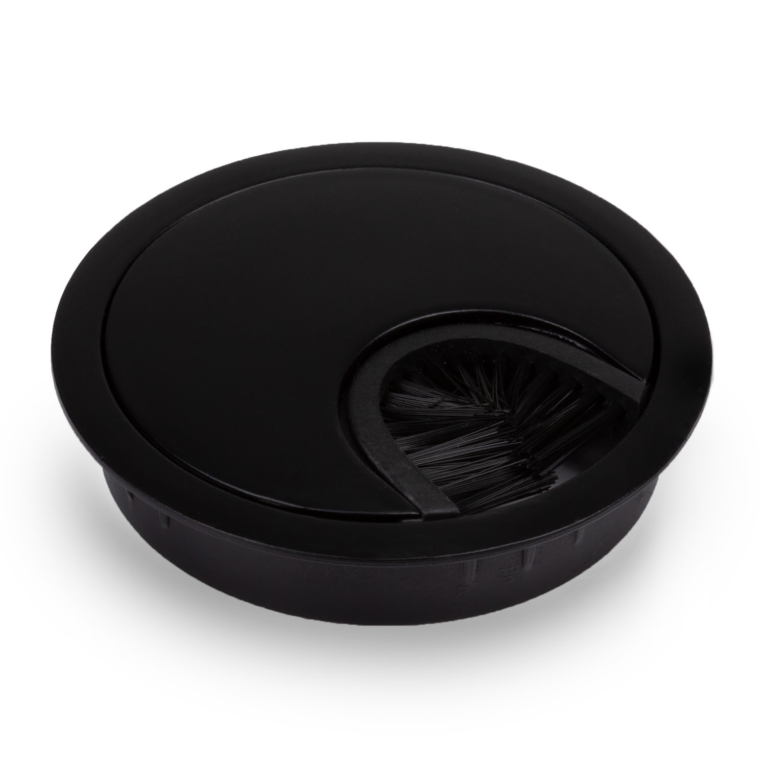 Káblová priechodka, súprava 2 kusov, 60 mm, kov, štetinové tesnenie Čierna metalíza