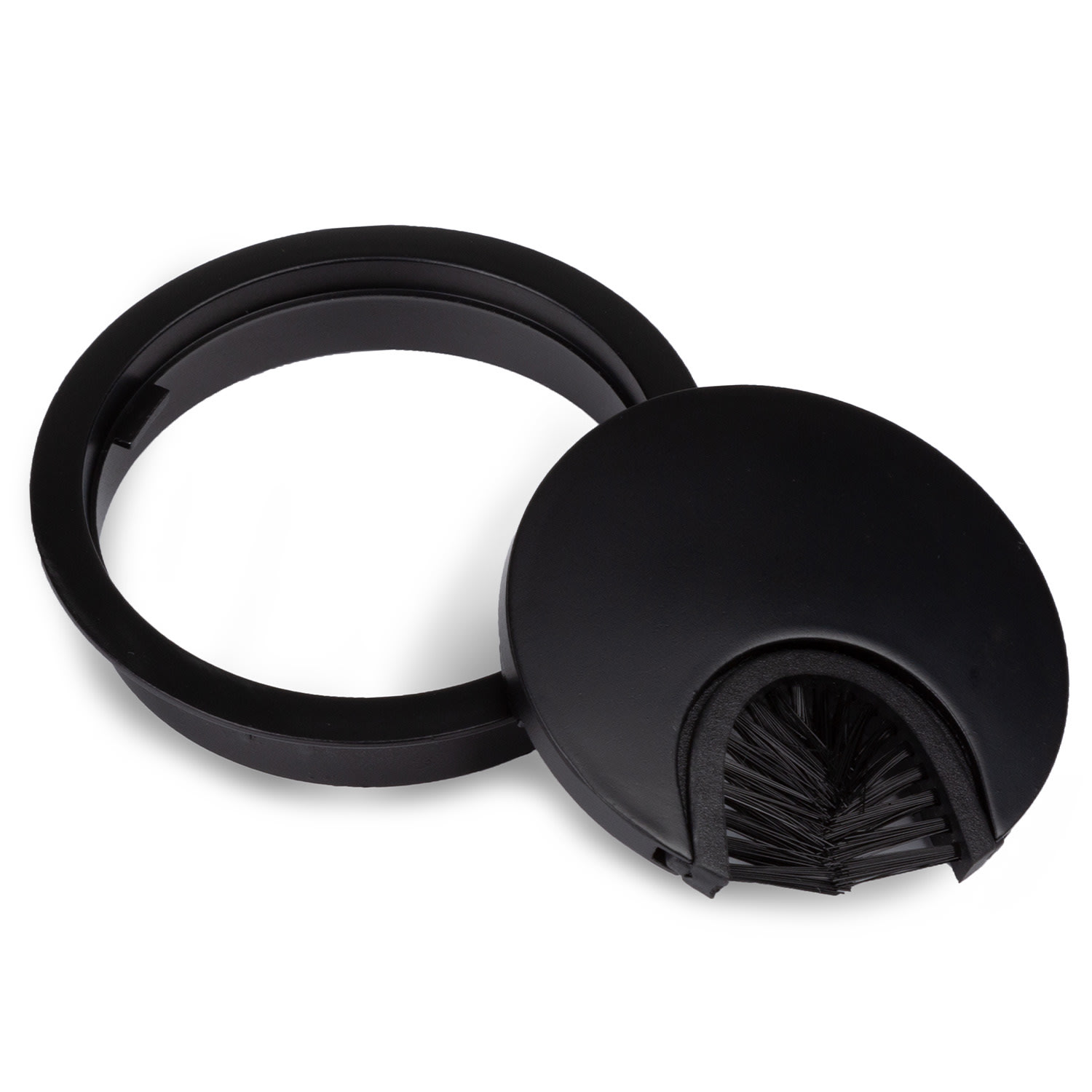 Conducto para cables, set de 2 unidades, junta de cerdas metálica Negro Metalizado