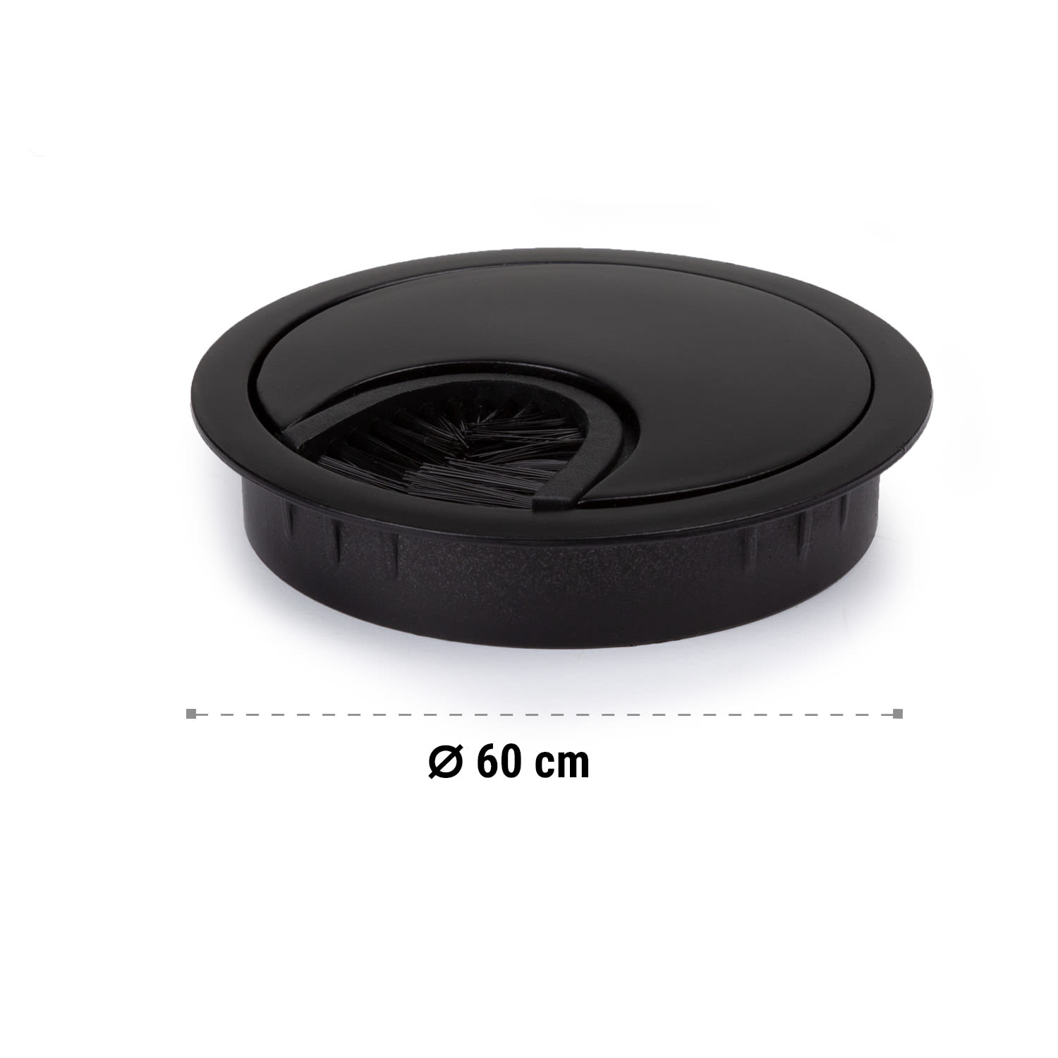 Conducto para cables, set de 2 unidades, junta de cerdas metálica Negro Metalizado
