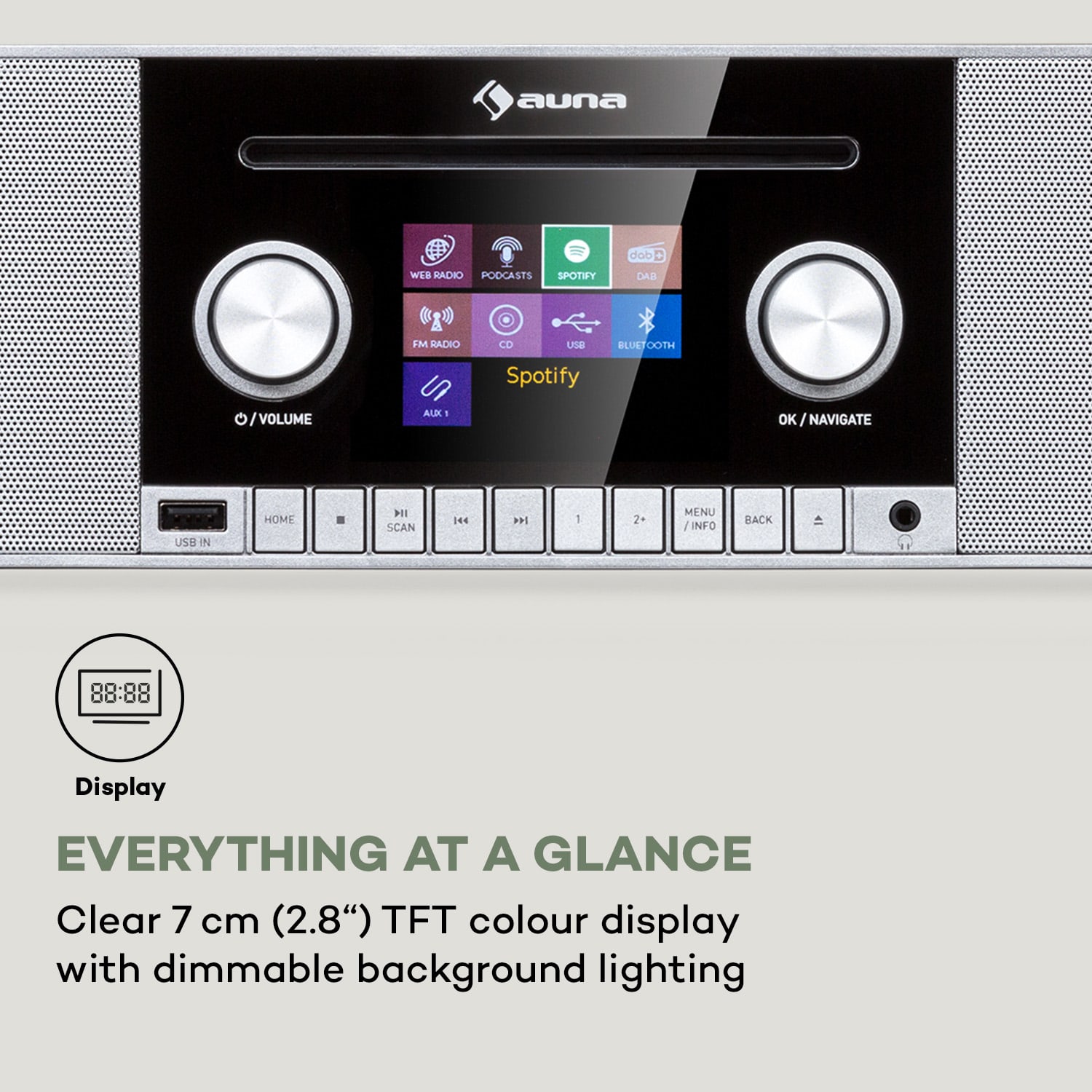 Connect CD MKII, Internet Radio, Media Player, BT, MP3, DAB +, Spotify Connect, Radio