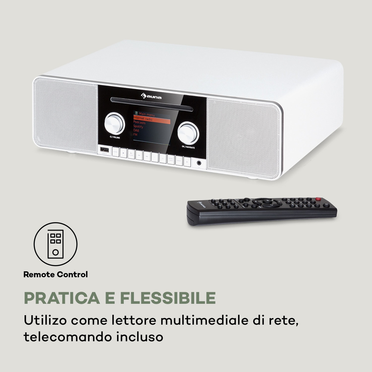 Connect CD MKII Internet Radio Media Player BT MP3 DAB+ Spotify Connect  Legno bianco