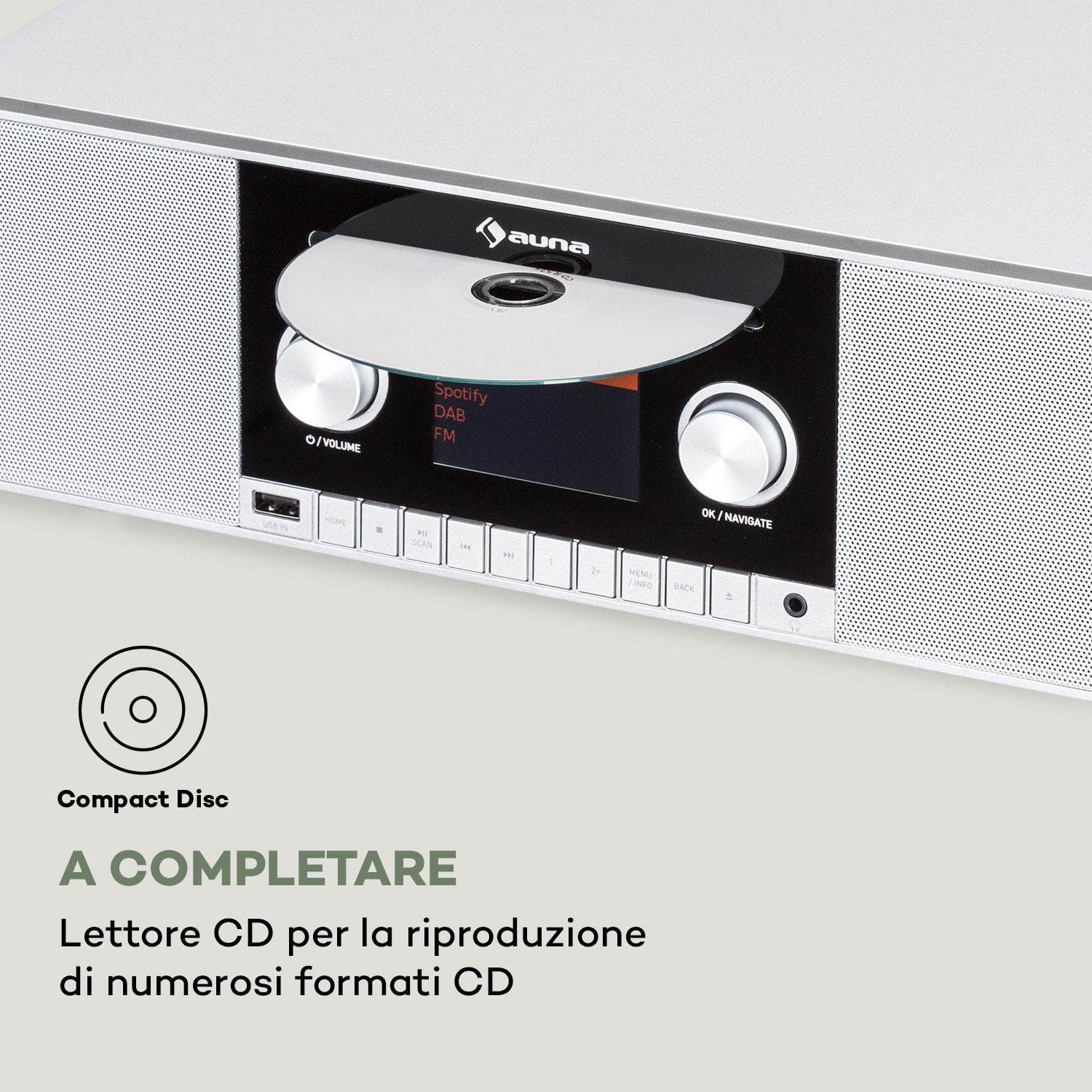 Connect CD MKII Internet Radio Media Player BT MP3 DAB+ Spotify Connect  Legno bianco