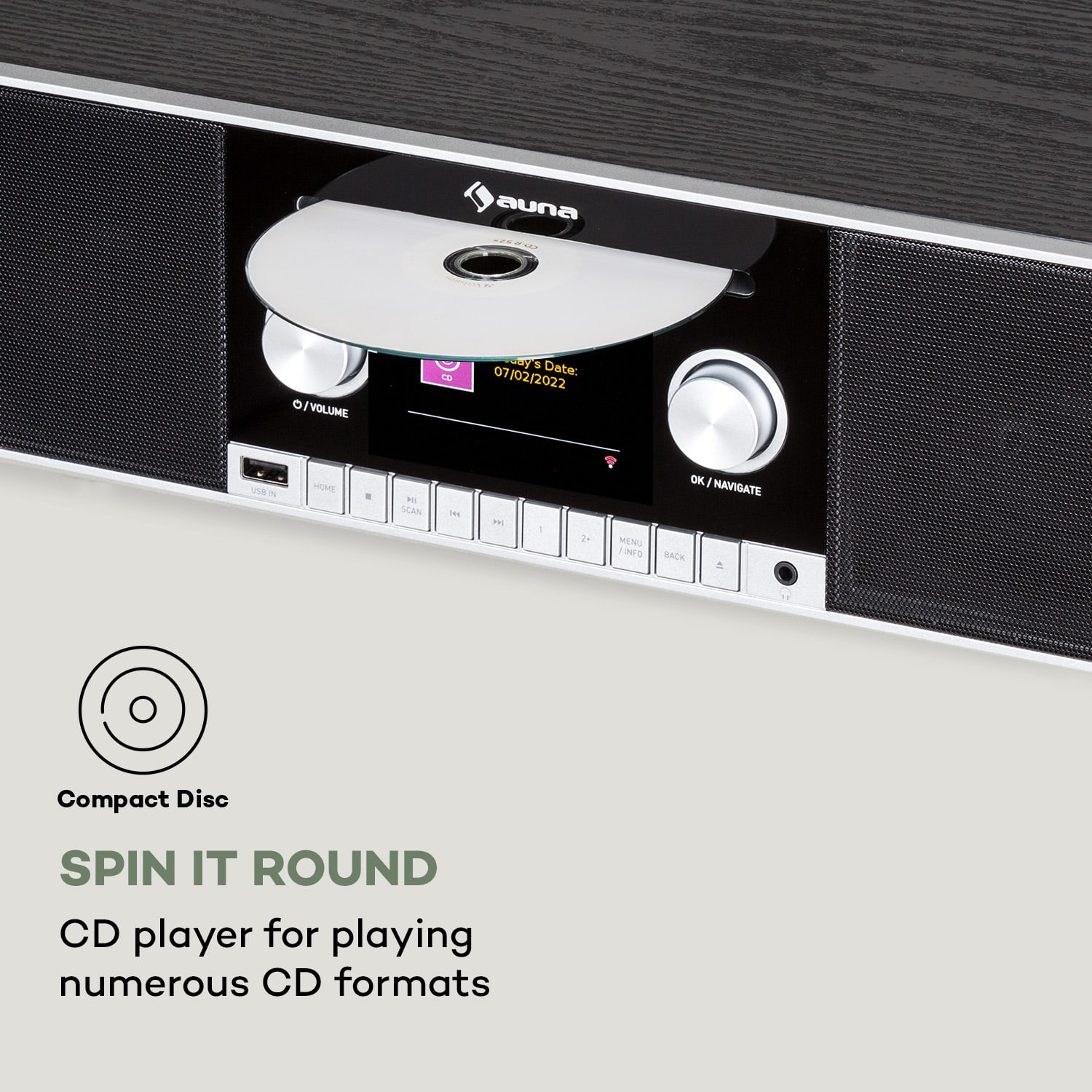 Connect CD MKII, internetové rádio, přehrávač médií, BT, MP3, DAB+, Spotify Connect, rádio