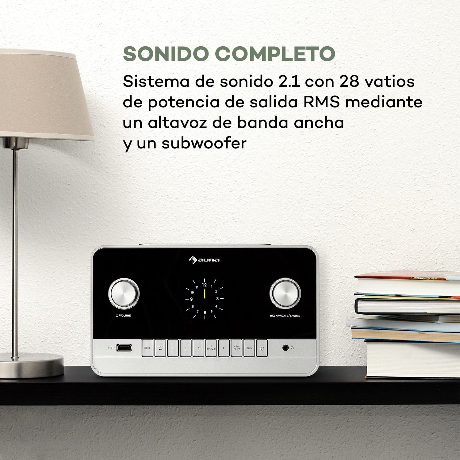 Connect 150 MKII 2.1 Radio por Internet DAB/DAB+/FM Spotify BT pantalla TFT de 2,8 pulgadas Nuez