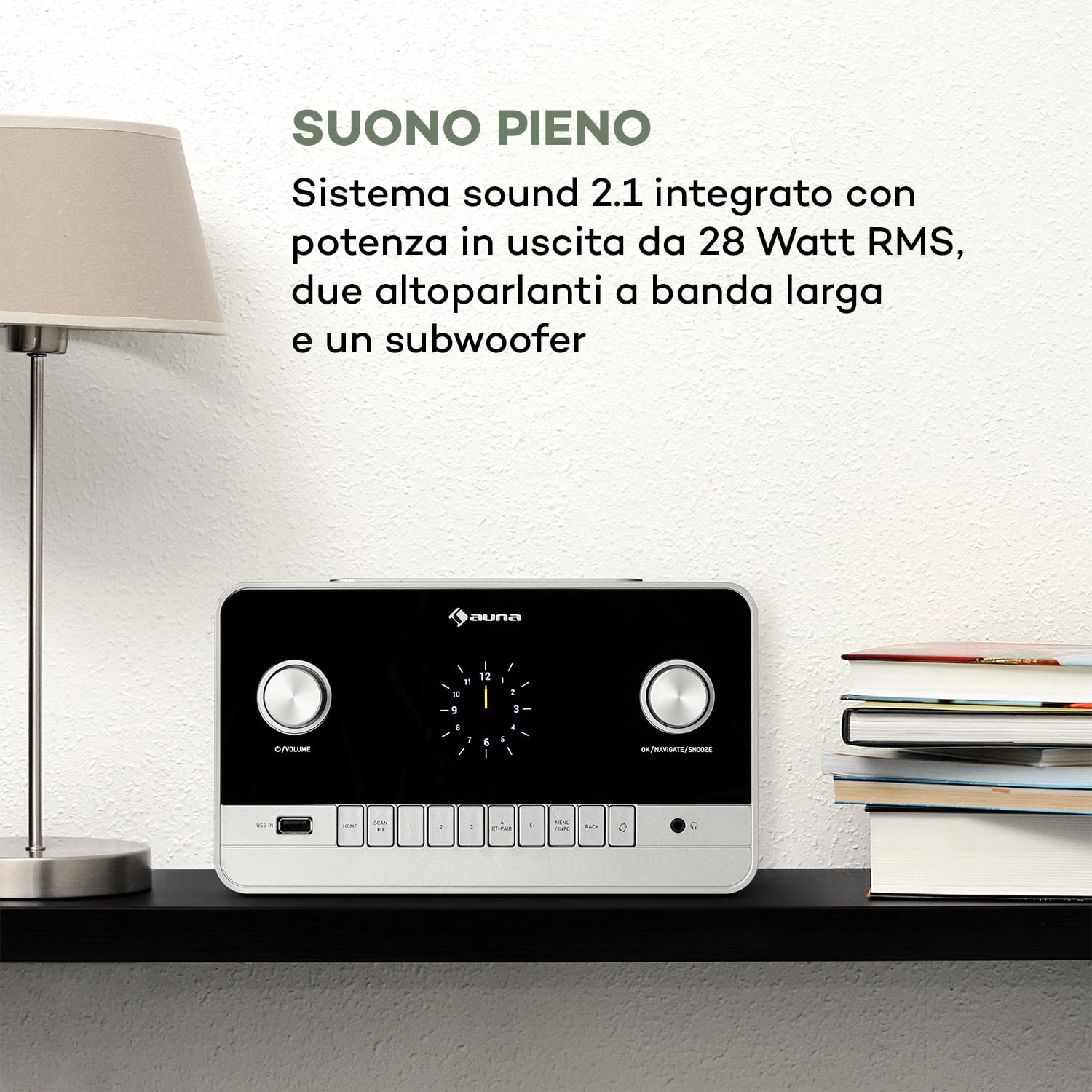 Connect 150 MKII - Radio web 2.1, DAB/DAB+/FM, Spotify, BT, display TFT da 2,8" Noce