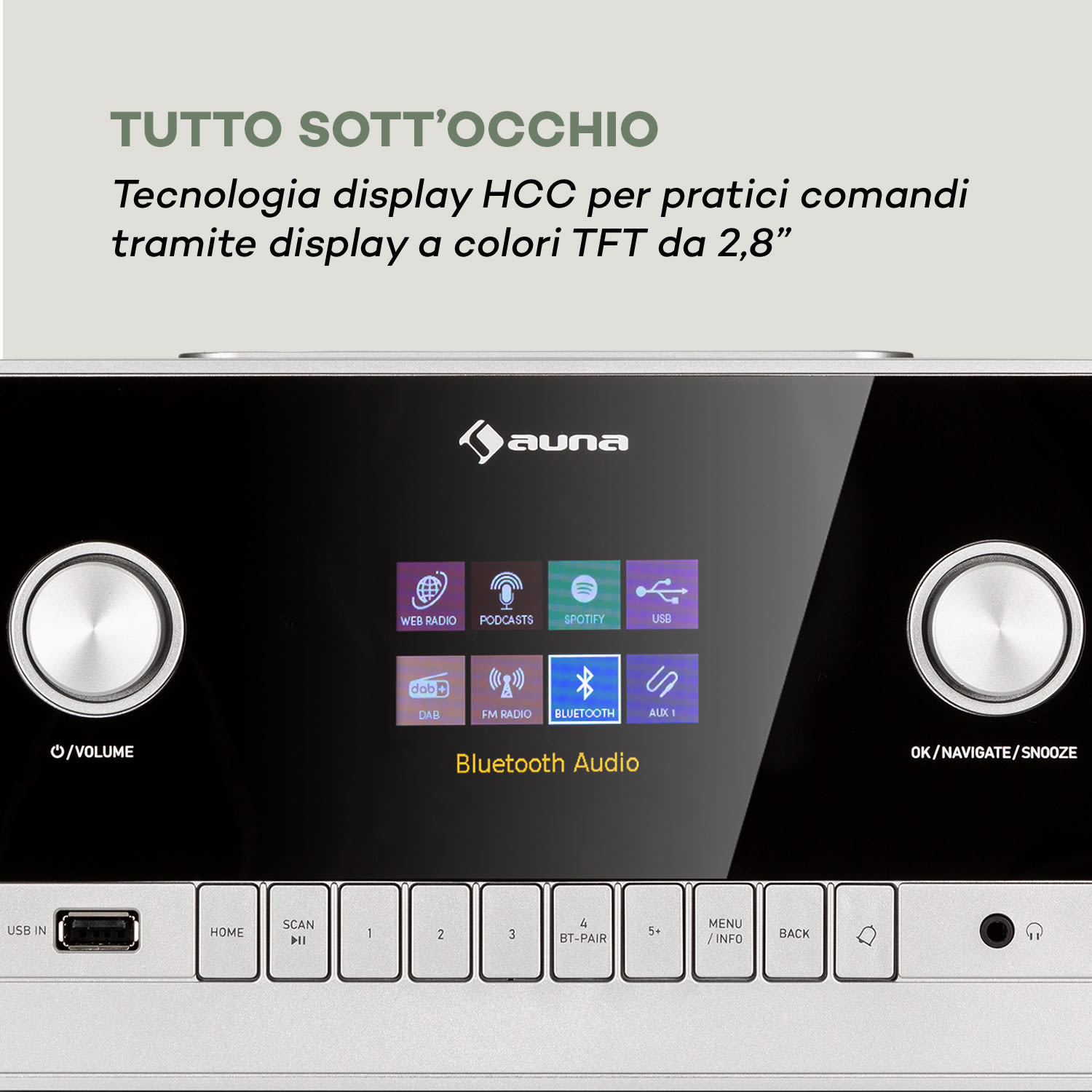 Connect 150 MKII - Radio web 2.1, DAB/DAB+/FM, Spotify, BT, display TFT da 2,8" Noce