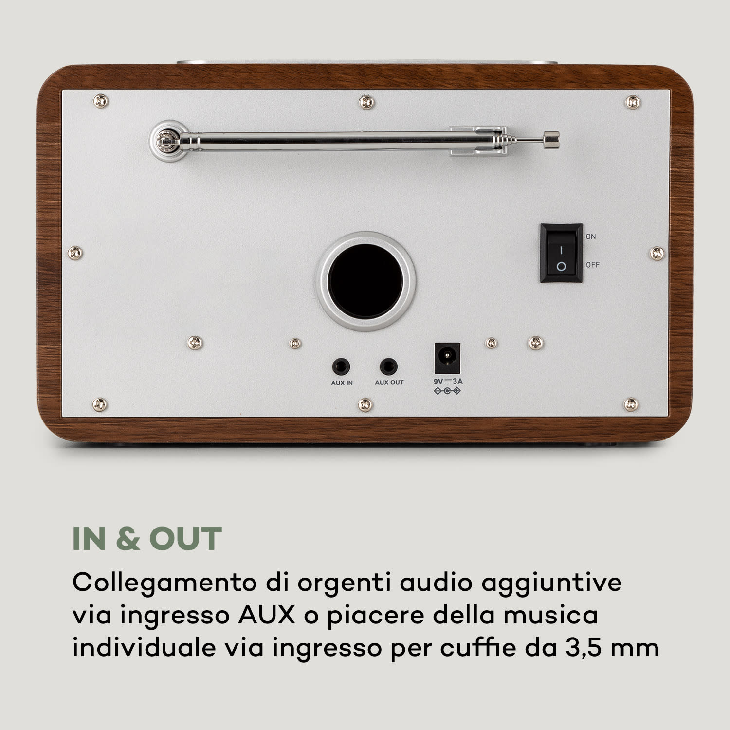 Connect 150 MKII - Radio web 2.1, DAB/DAB+/FM, Spotify, BT, display TFT da 2,8" Noce