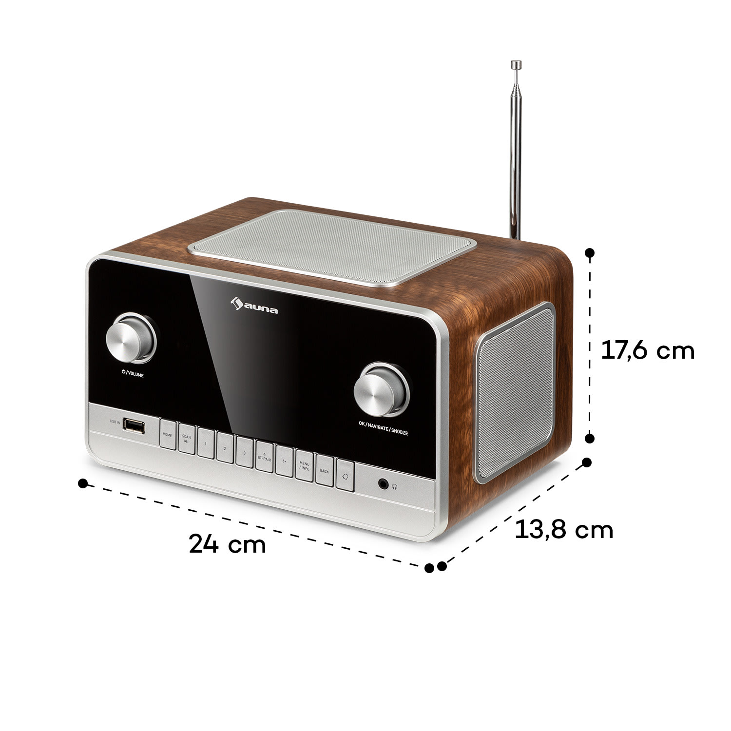 Connect 150 MKII 2.1 internetradio DAB/DAB+/FM Spotify BT 2,8" TFT-display Walnoot