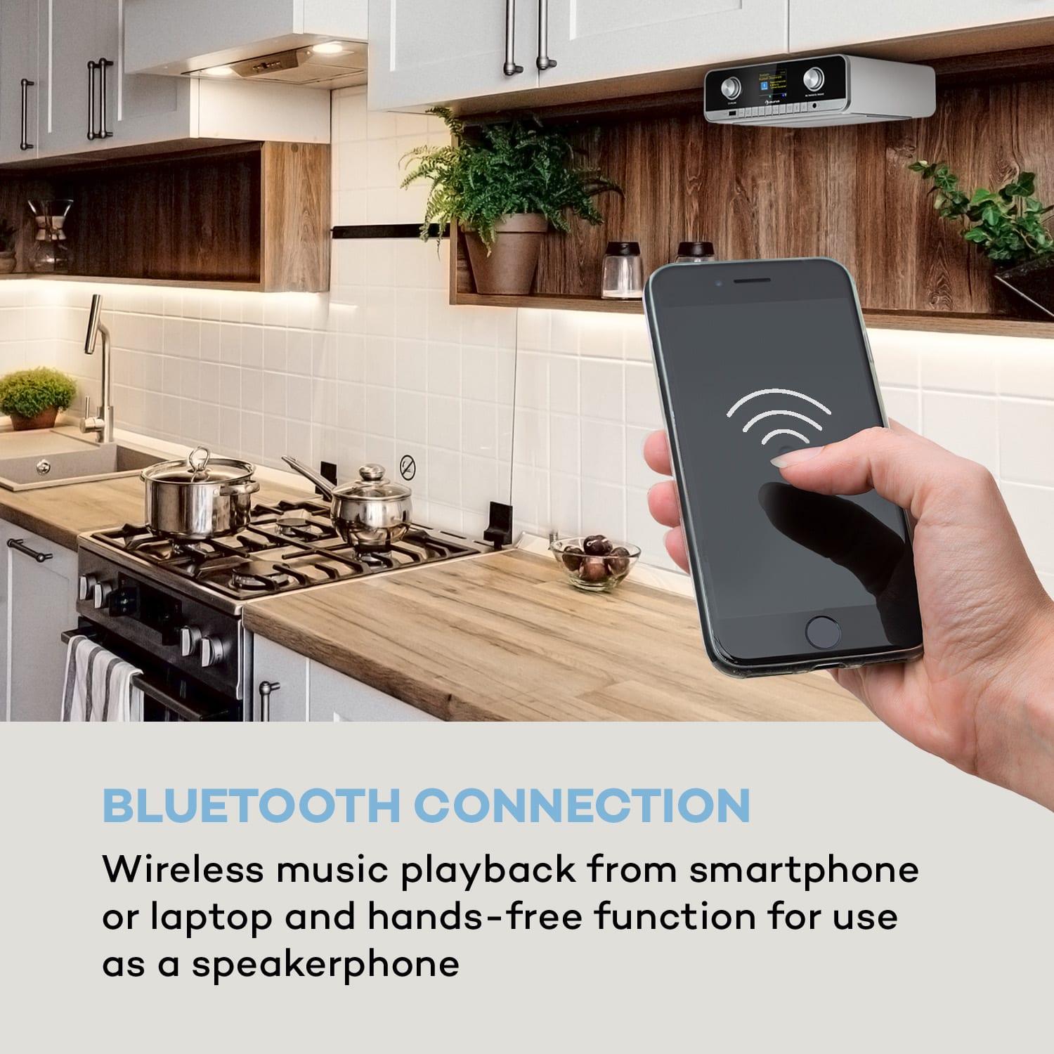 Connect Soundchef MKII, radio kuchenne do zabudowy, radio internetowe, DAB+, UKF-FM, głośniki 2x3" Biały / Srebrny Metal