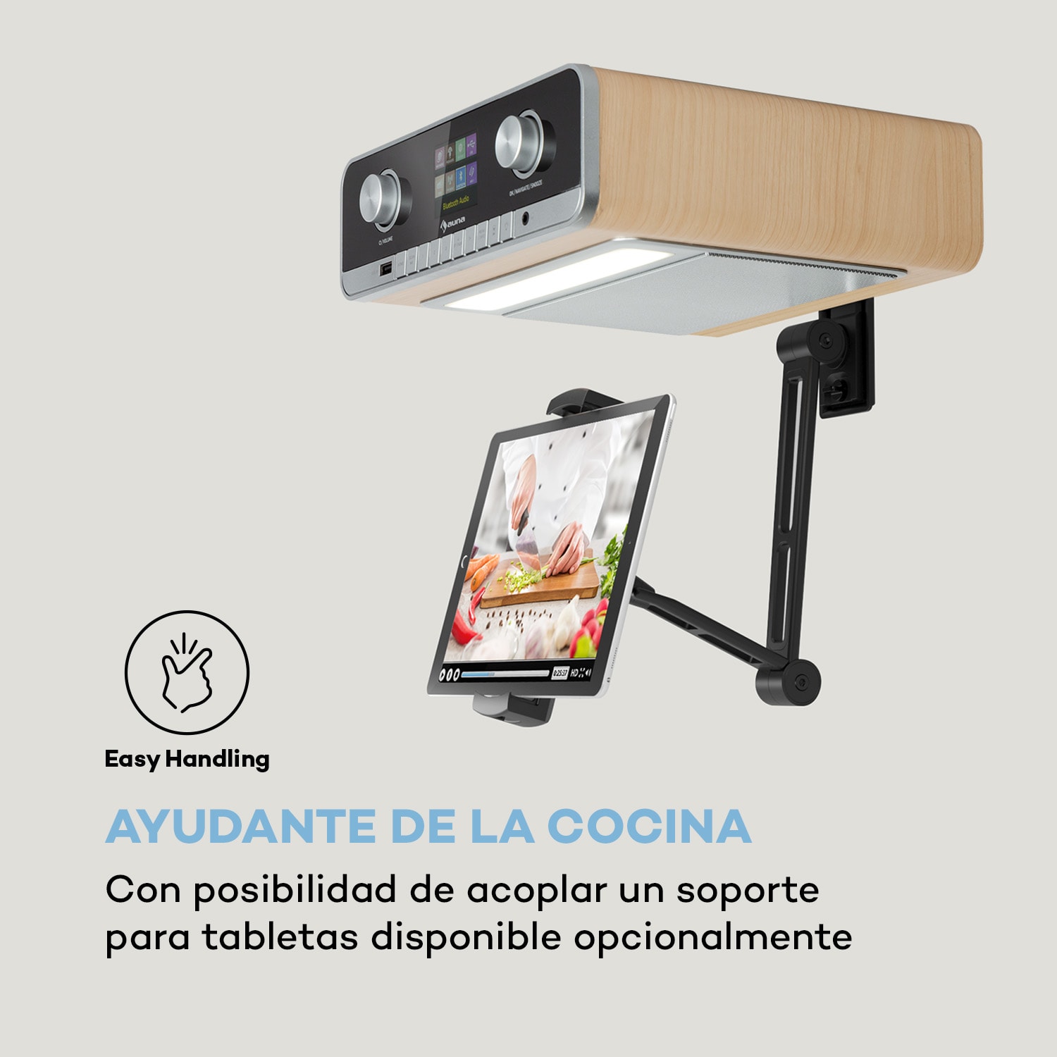 Connect Soundchef MKII radio de cocina bajo mueble radio por Internet DAB+ FM 2x3" altavoces Pino