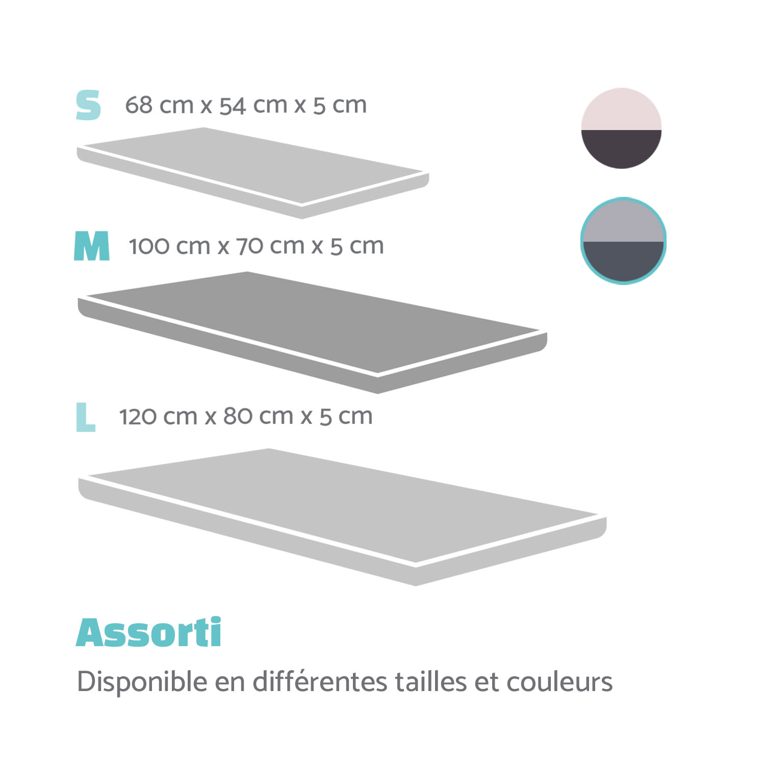 Finn lit pour chien matelas lavable antidérapant respirant polyester / polaire | taille M (100 x 5 x 70 cm) M | Gris Moyen
