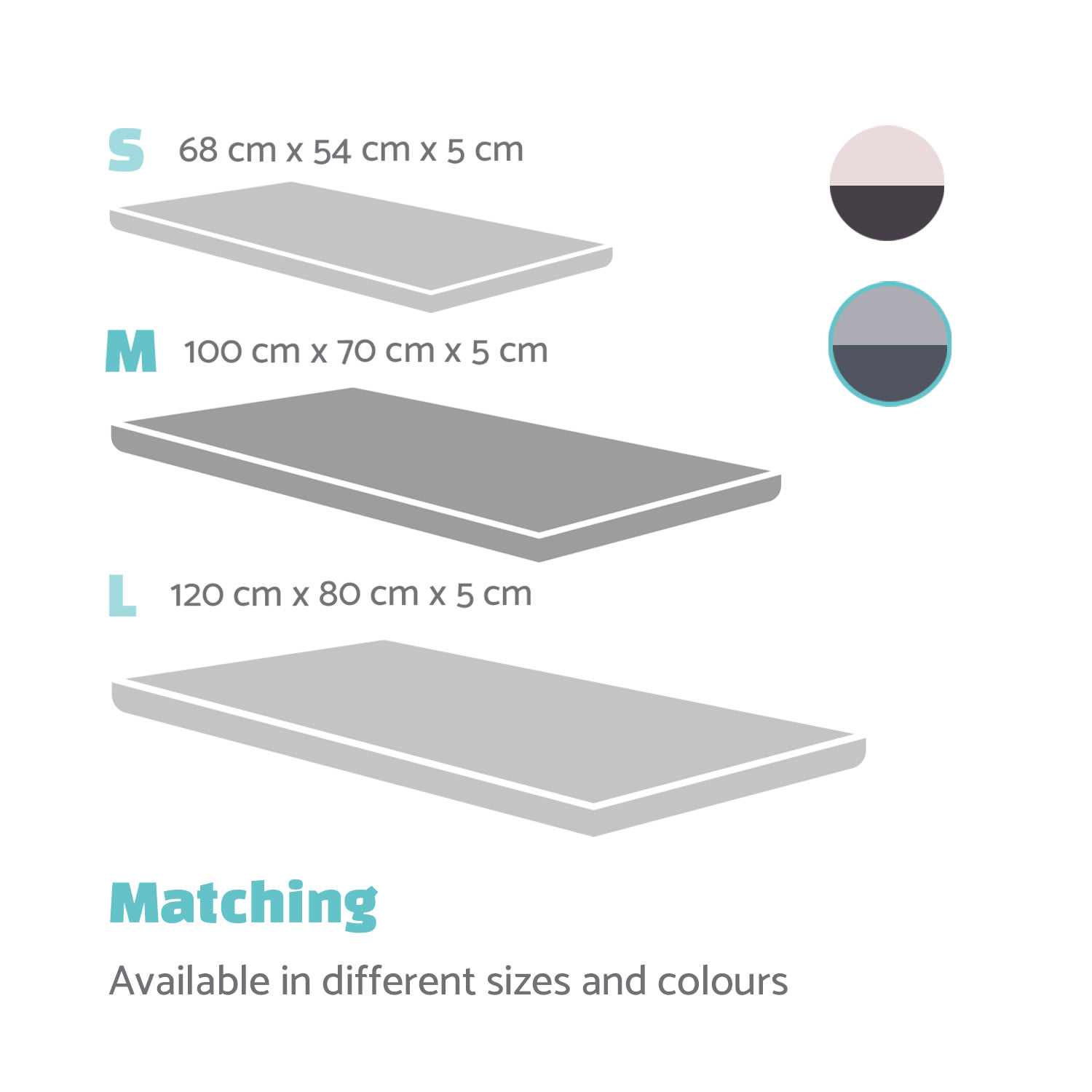 Finn, așternut pentru câini, pernă pentru câini, lavabil, antiderapant, respirabil, poliester / pâslă, dimensiunea M (100 × 5 × 70 cm) Mediu | Gri mediu