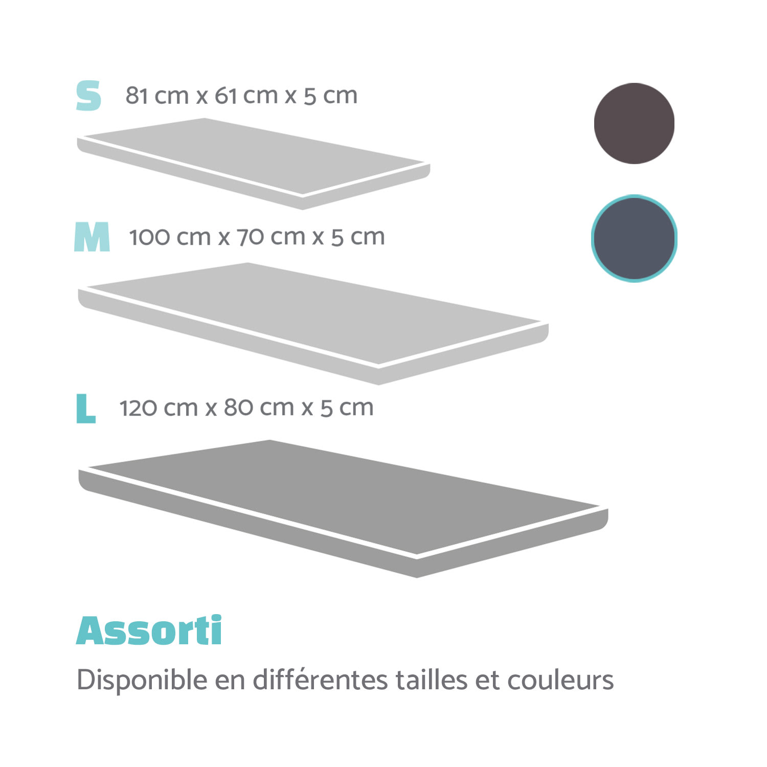 Nala Lit pour chien tapis lavable antidérapant respirant mousse à mémoire de forme taille L (120 x 5 x 80 cm) L | Anthracite