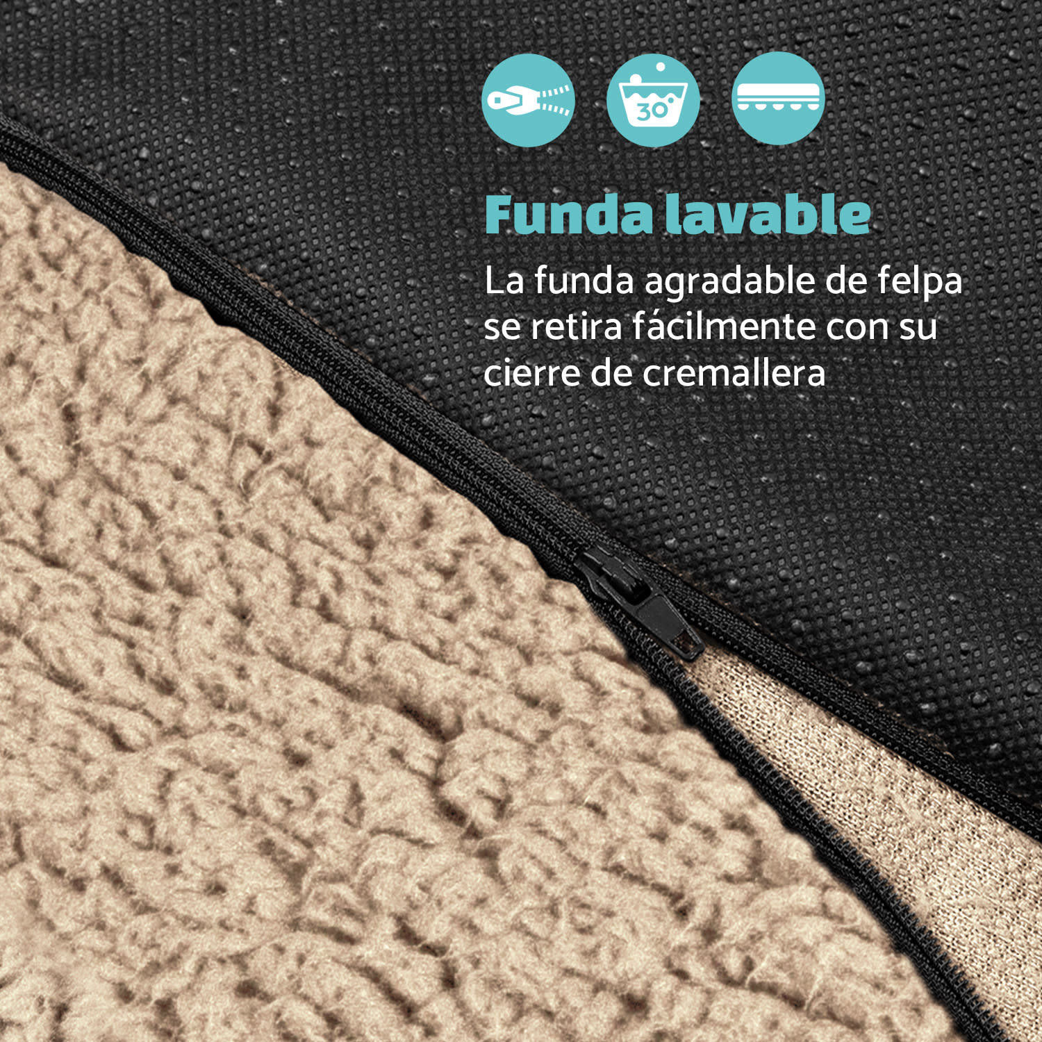 Luna Cama para perros Colchón para perros | Lavable | Ortopédico | Antideslizante | Transpirable | Espuma viscoelástica | Tamaño S (60 x 5 x 40 cm) S | Crema Vintage