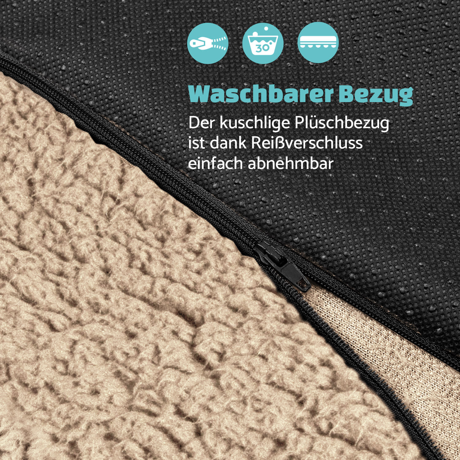 Luna lit pour chien matelas lavable orthopédique antidérapant respirant mousse à mémoire de forme taille M (80 x 5 x 55 cm) 