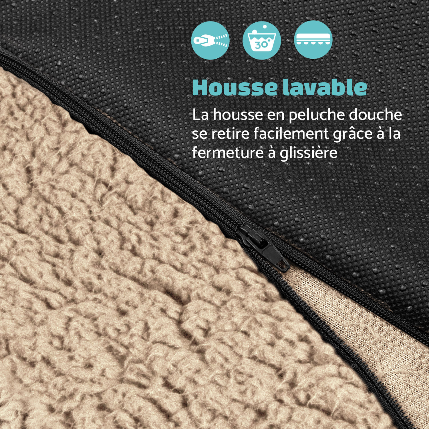Luna lit pour chien matelas lavable orthopédique antidérapant respirant mousse à mémoire de forme taille L (100 x 5 x 70 cm) L | Crème Vintage