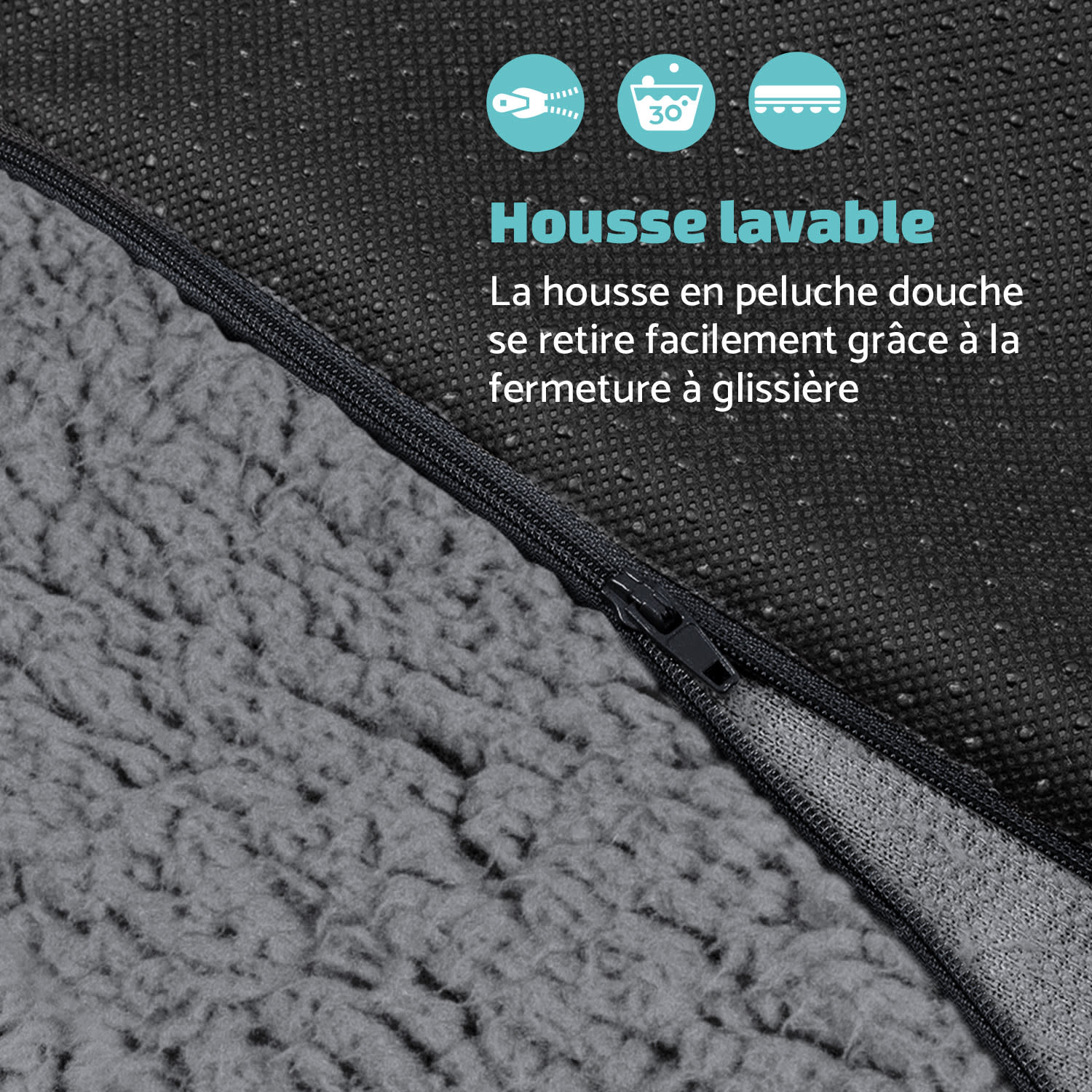 Luna lit pour chien matelas lavable orthopédique antidérapant respirant mousse à mémoire de forme taille S (60 x 5 x 40 cm) S | Gris Moyen