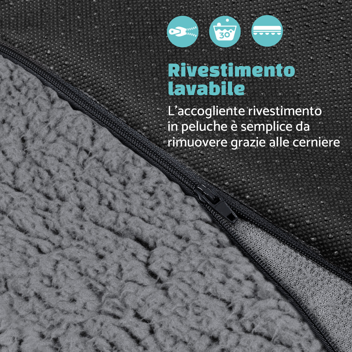 Luna, Lettino per Cani, Materassino per Cani | Lavabile | Ortopedico | Antiscivolo | Traspirante | Memory Foam | Taglia L (100x5x70 cm) L | Grigio medio
