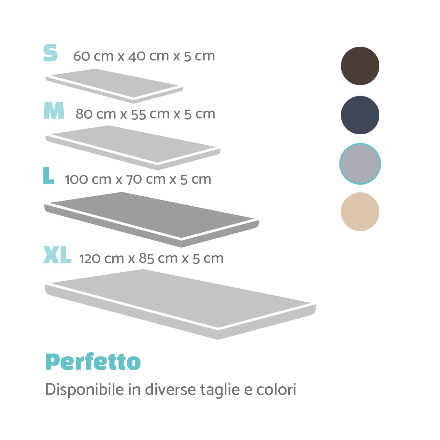 Luna, Lettino per Cani, Materassino per Cani | Lavabile | Ortopedico | Antiscivolo | Traspirante | Memory Foam | Taglia L (100x5x70 cm) L | Grigio medio