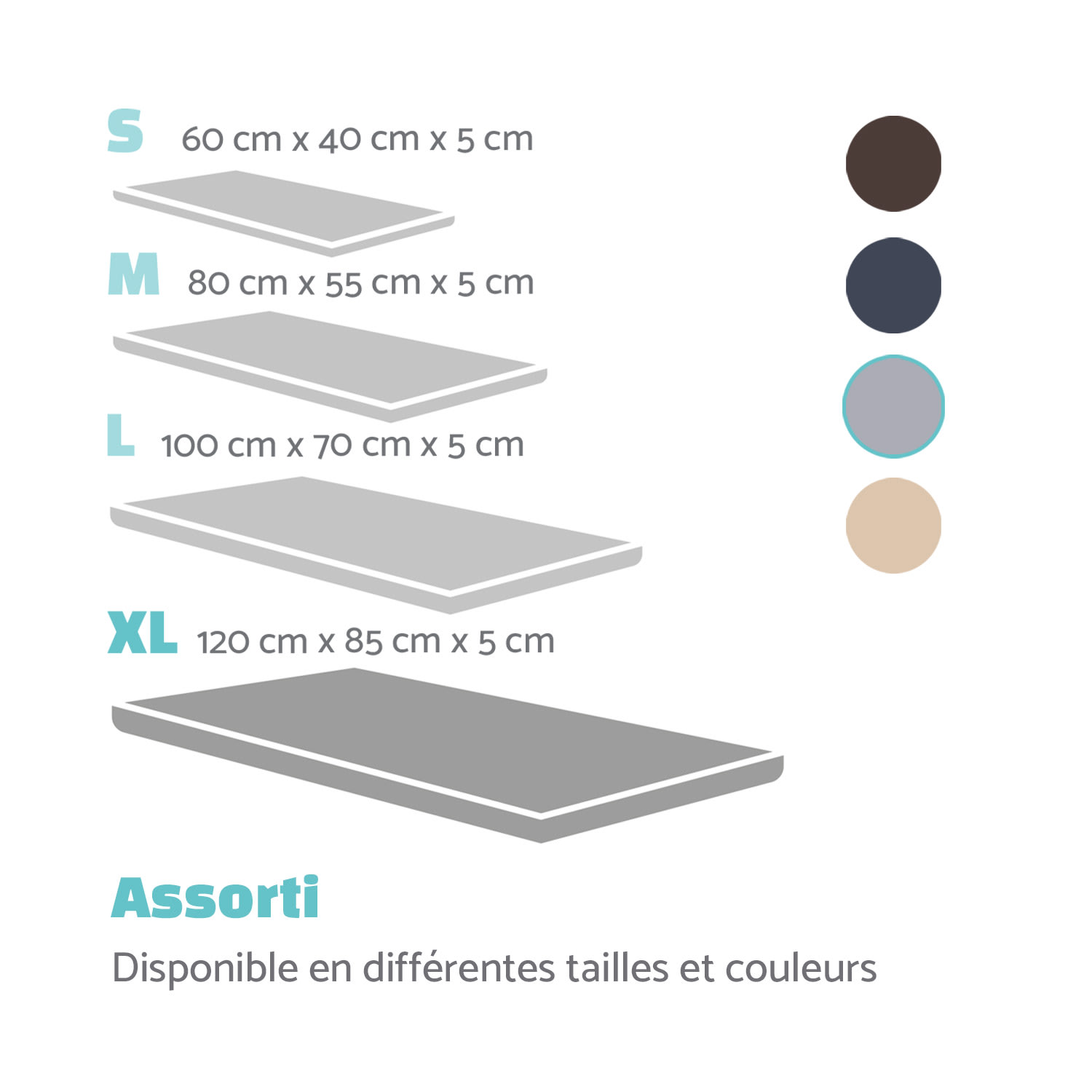 Luna lit pour chien matelas lavable orthopédique antidérapant respirant mousse à mémoire de forme taille XL (120 x 5 x 85 cm) XL | Gris Moyen