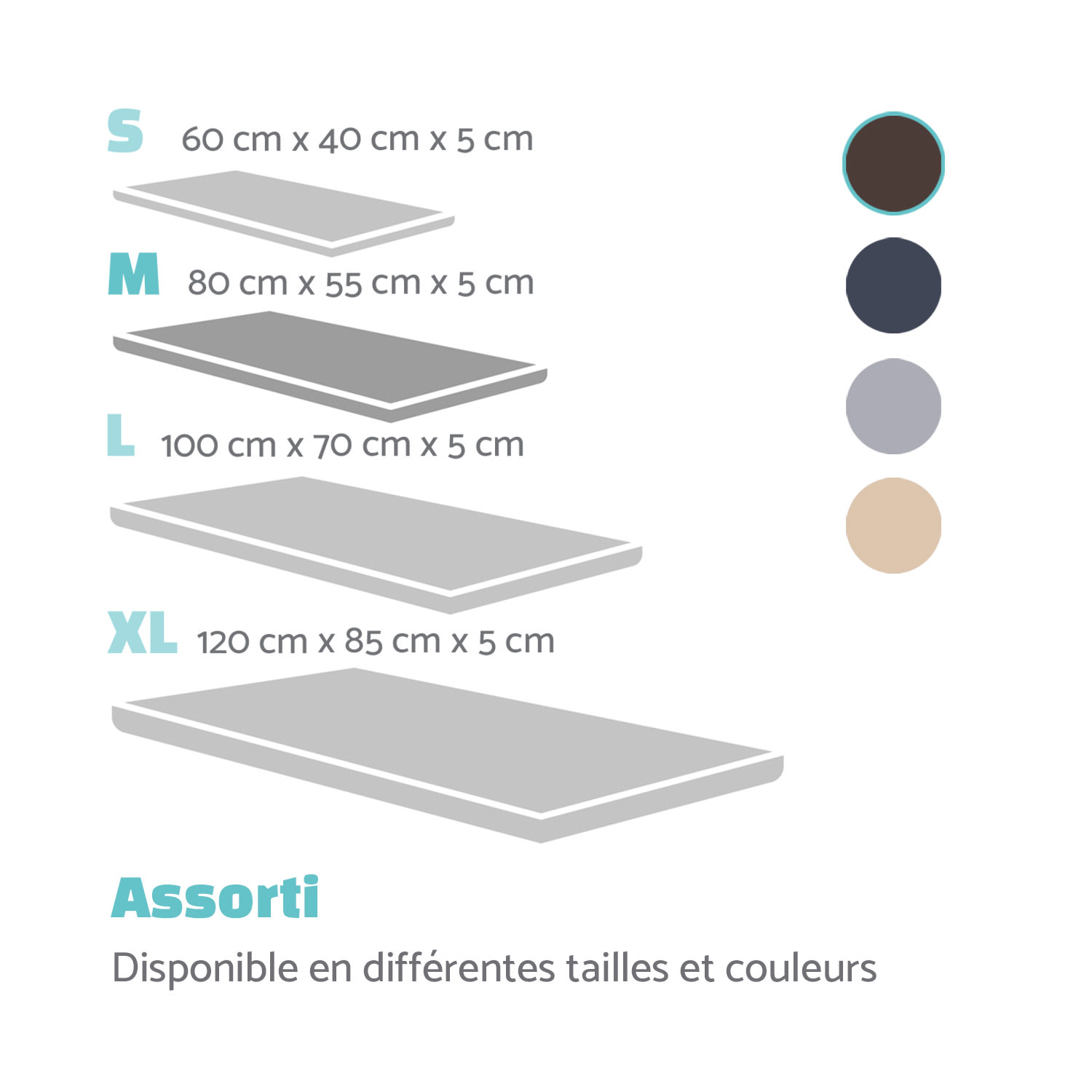 Luna lit pour chien matelas lavable orthopédique antidérapant respirant mousse à mémoire de forme taille M (80 x 5 x 55 cm) M | Brun Terre