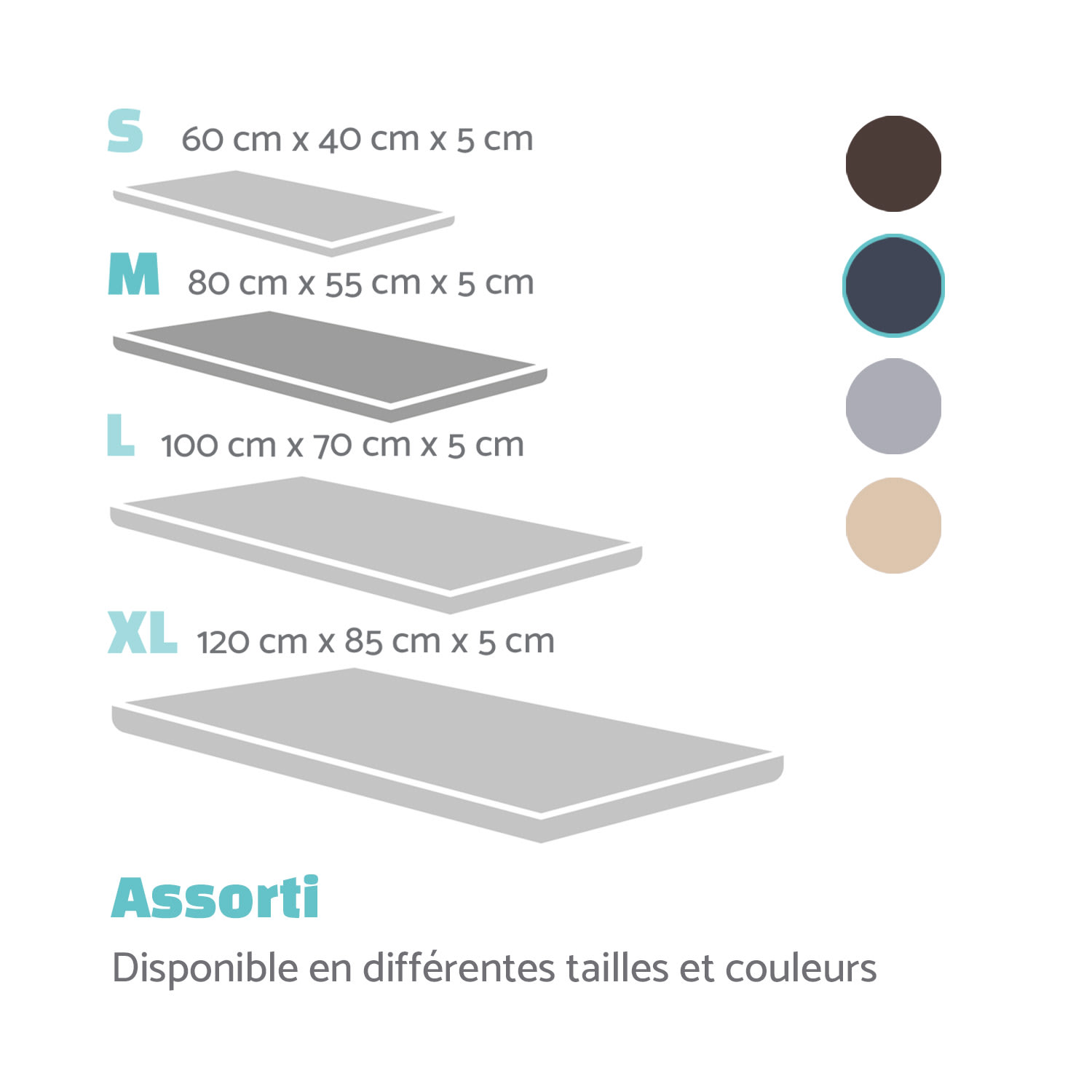 Luna lit pour chien matelas lavable orthopédique antidérapant respirant mousse à mémoire de forme taille M (80 x 5 x 55 cm) M | Anthracite